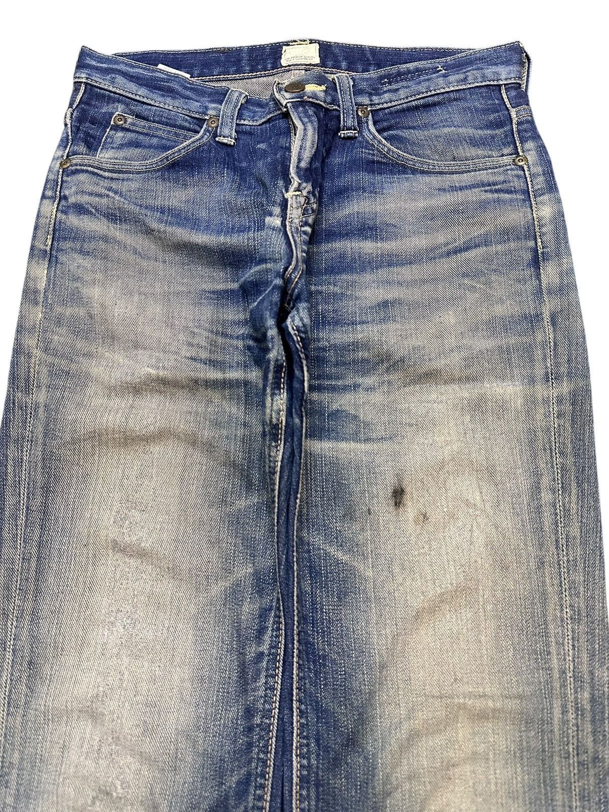 Japanese Brand Lee 101 Vintage Distressed Loose Jeans Striked and Faded Size US 30 / EU 46 - 4 Thumbnail