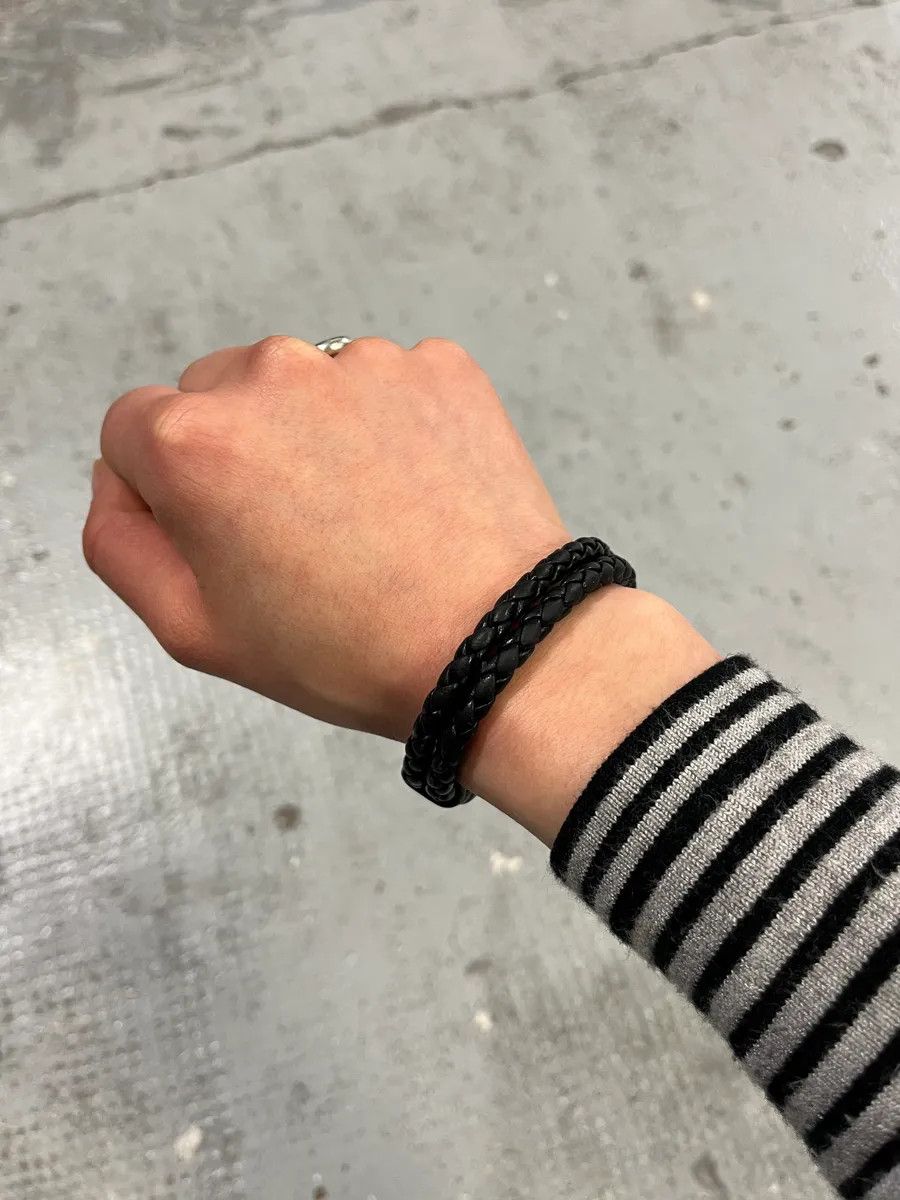 Bottega Veneta Bottega Veneta Knotted Closure Black Leather Bracelet Size ONE SIZE - 1 Thumbnail