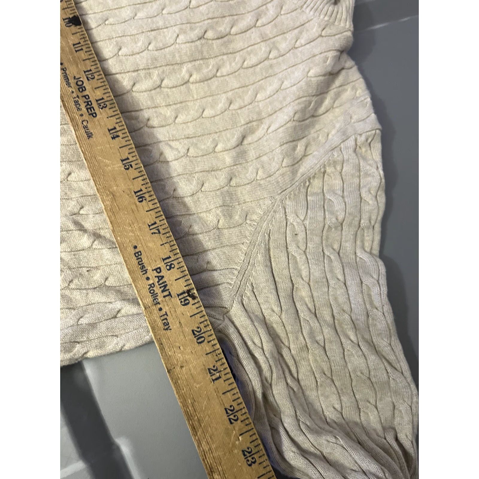 Lands' End Lands' End Cotton Turtleneck Sweater XL Light Blue Cable Knit Shirt Womens Size XL / US 12-14 / IT 48-50 - 5 Thumbnail