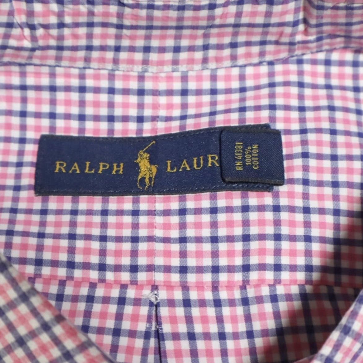 Ralph Lauren Ralph Lauren Poplin Cotton Gingham Long Sleeve Button Down Shirt Pink Mens 2XLT Size US XXL / EU 58 / 5 - 5 Thumbnail