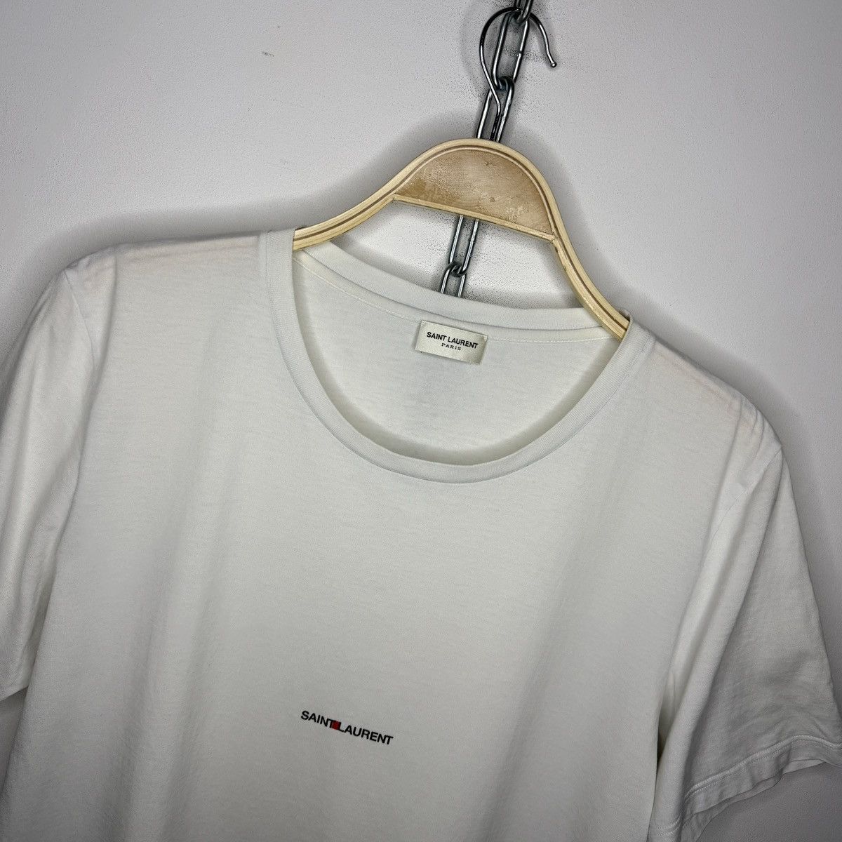 Saint Laurent Paris Saint Laurent Paris logo tee shirt Size US L / EU 52-54 / 3 - 4 Thumbnail