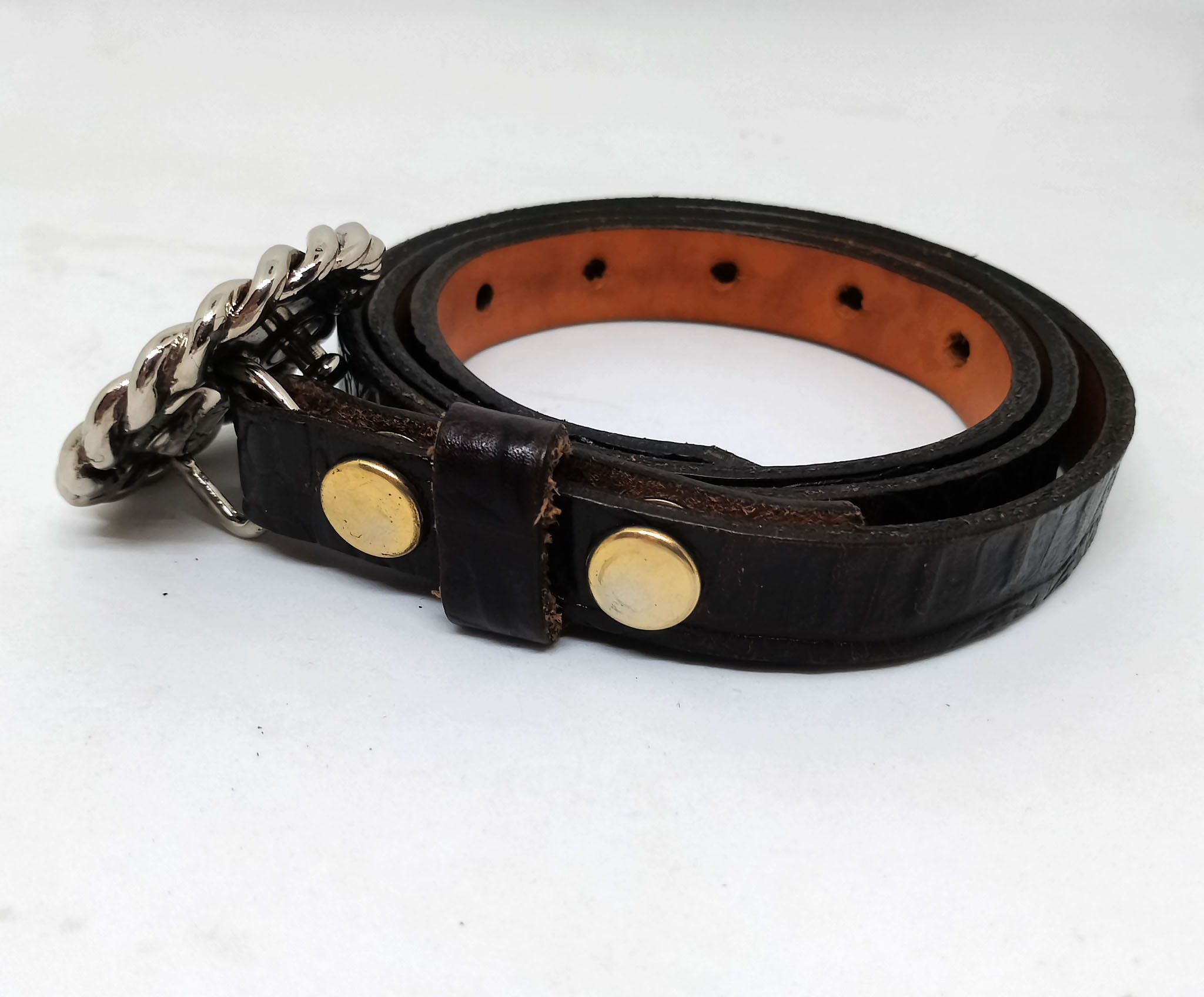 Dsquared2 DSQUARED² Women’s Brown Leather Belt, Anchor Buckle, Size M Size ONE SIZE - 4 Thumbnail