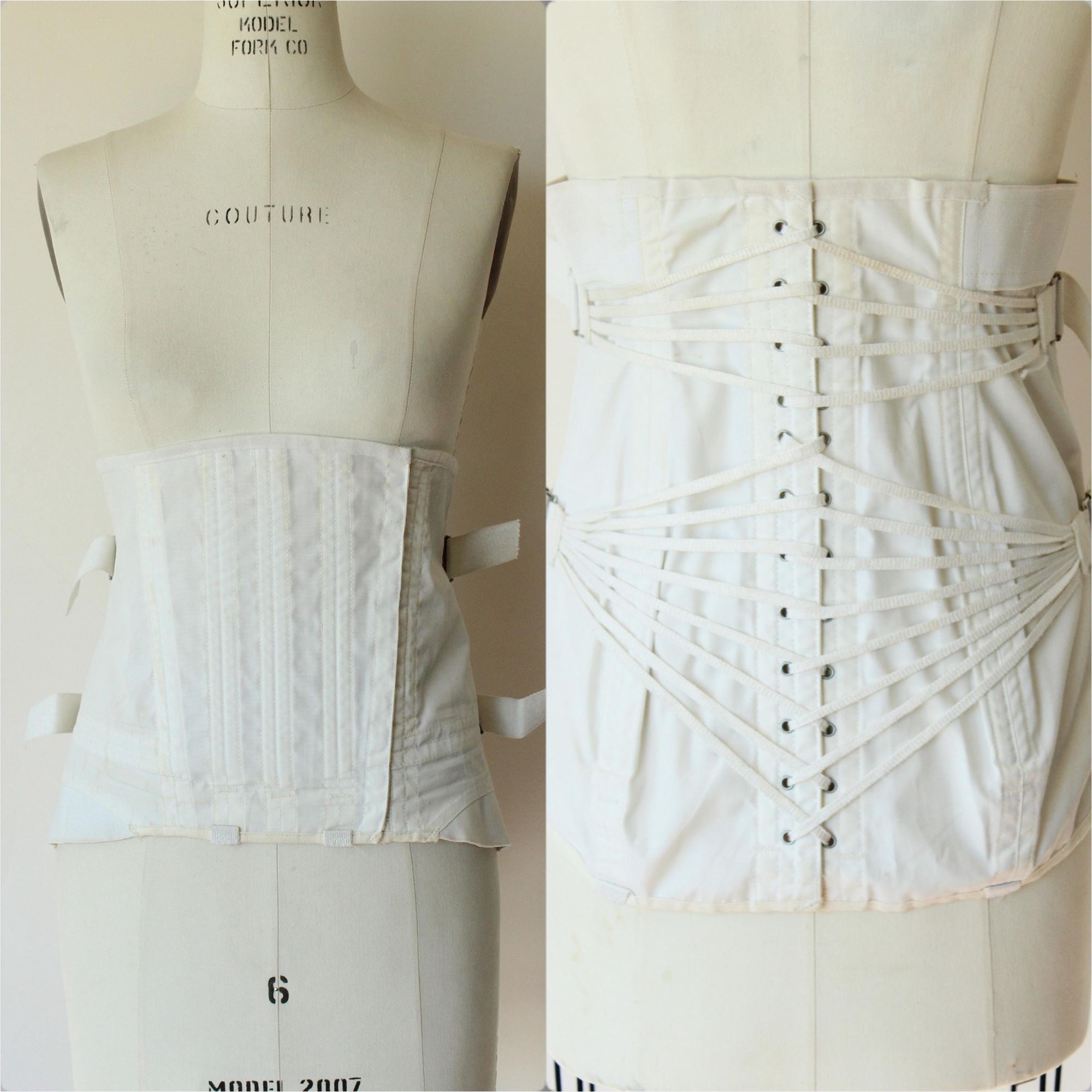 Vintage Vintage 1970s Boned Corset, Sears Medical Laced Girdle Suppo Size ONE SIZE - 1 Thumbnail