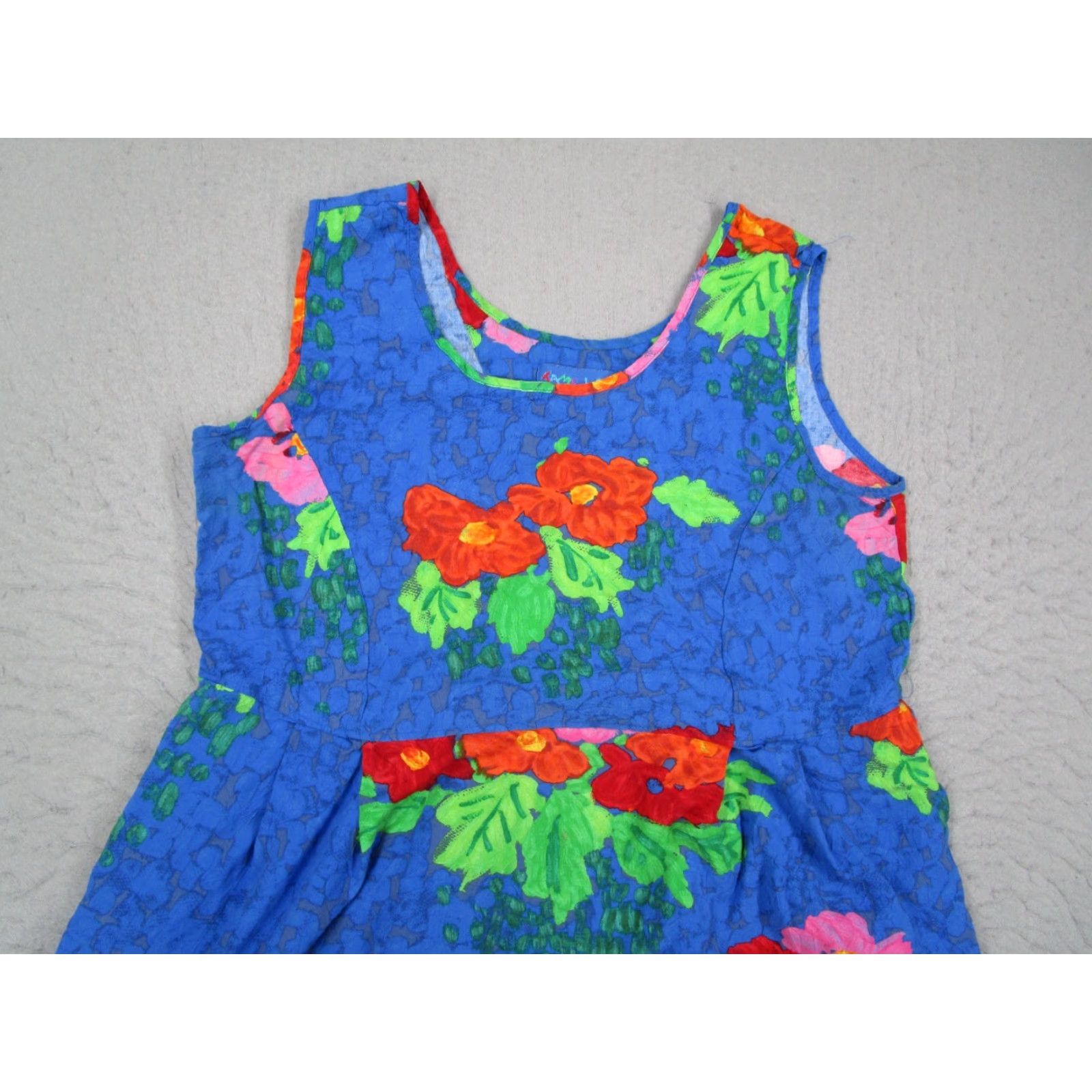 Jams World VINTAGE Jams World Dress Womens Large Blue Bluquet W334-BLUQ Rayon Made USA Hawaiian Sundress Size L / US 10 / IT 46 - 2 Thumbnail