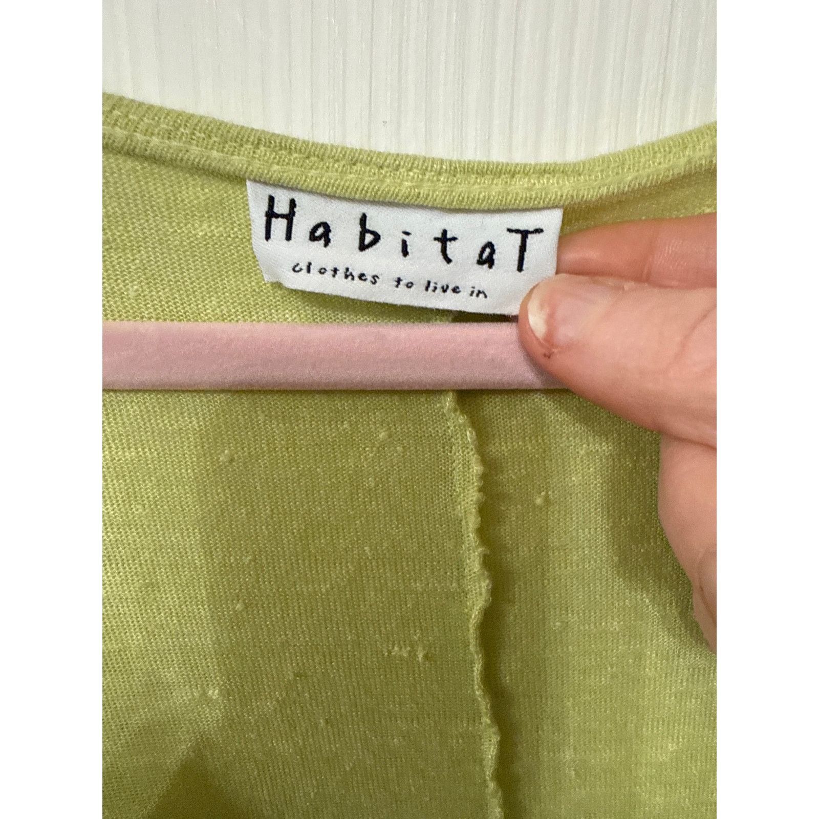 Habitat Habitat Exposed Lime Green Seam V-neck Linen Tunic, XL Size XL / US 12-14 / IT 48-50 - 4 Thumbnail
