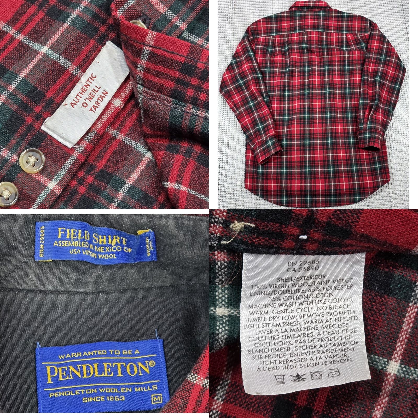 Pendleton VINTAGE Pendleton Shirt Button-Up Mens M Long Plaid Virgin Wool Red O'Neill Tartan Flannel Size US M / EU 48-50 / 2 - 8 Thumbnail