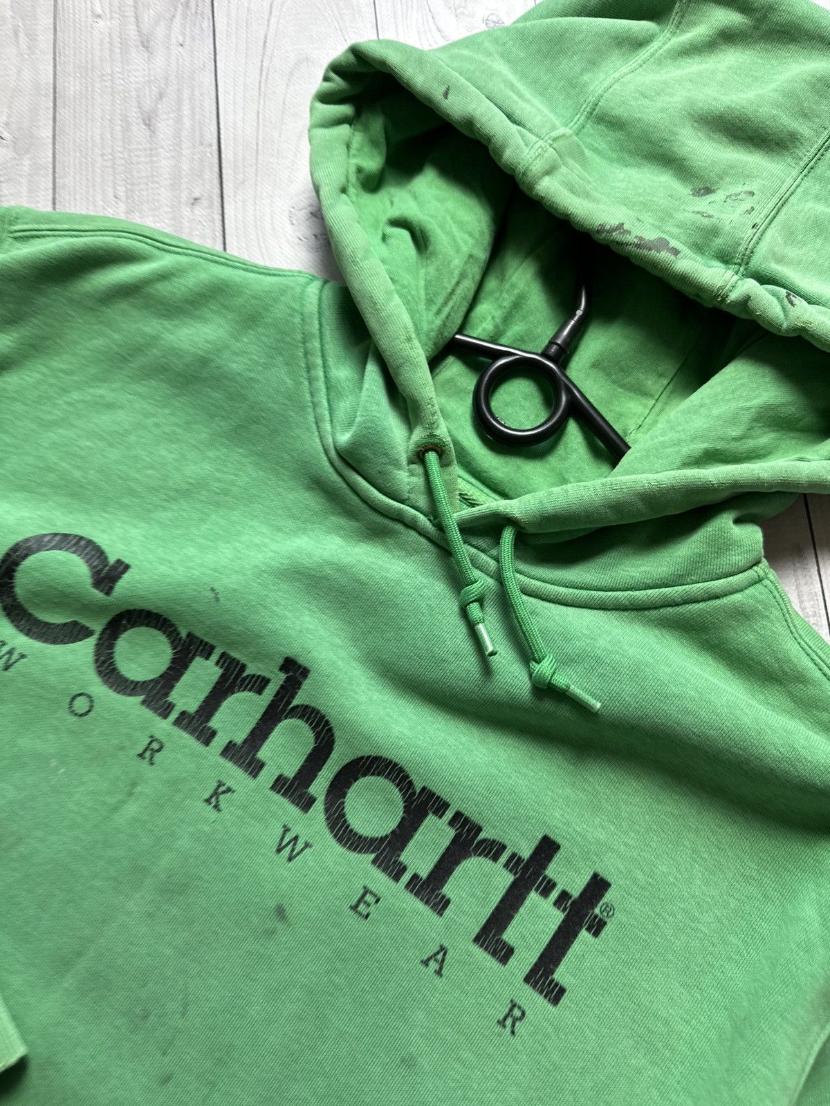 Carhartt Wip × Vintage Vintage Carhartt Wip rare green zip hoodie distressed logo Size US M / EU 48-50 / 2 - 5 Thumbnail