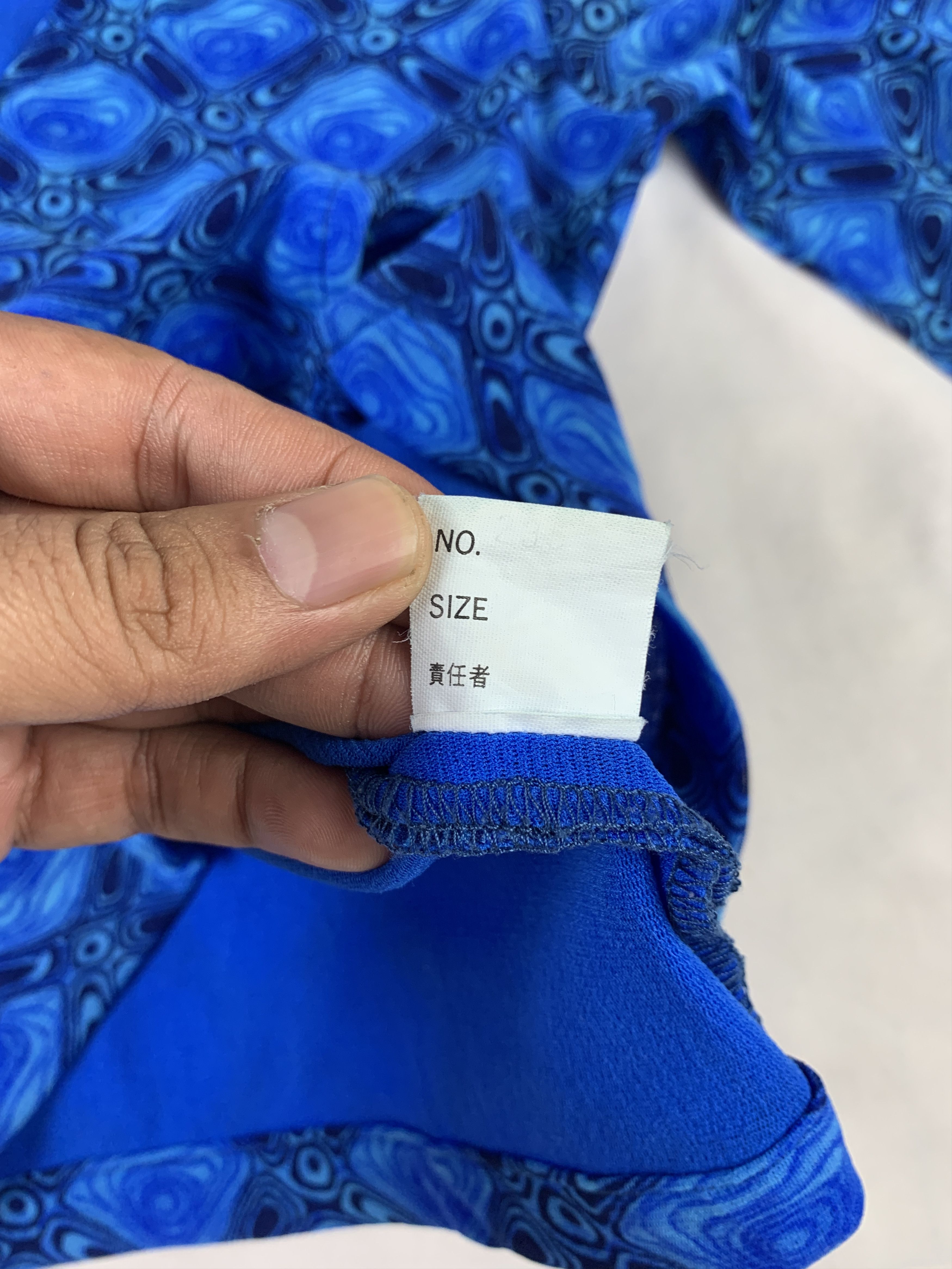 Japanese Brand Gold Line Printed Button up Mesh Top (S) Size S / US 4 / IT 40 - 10 Thumbnail