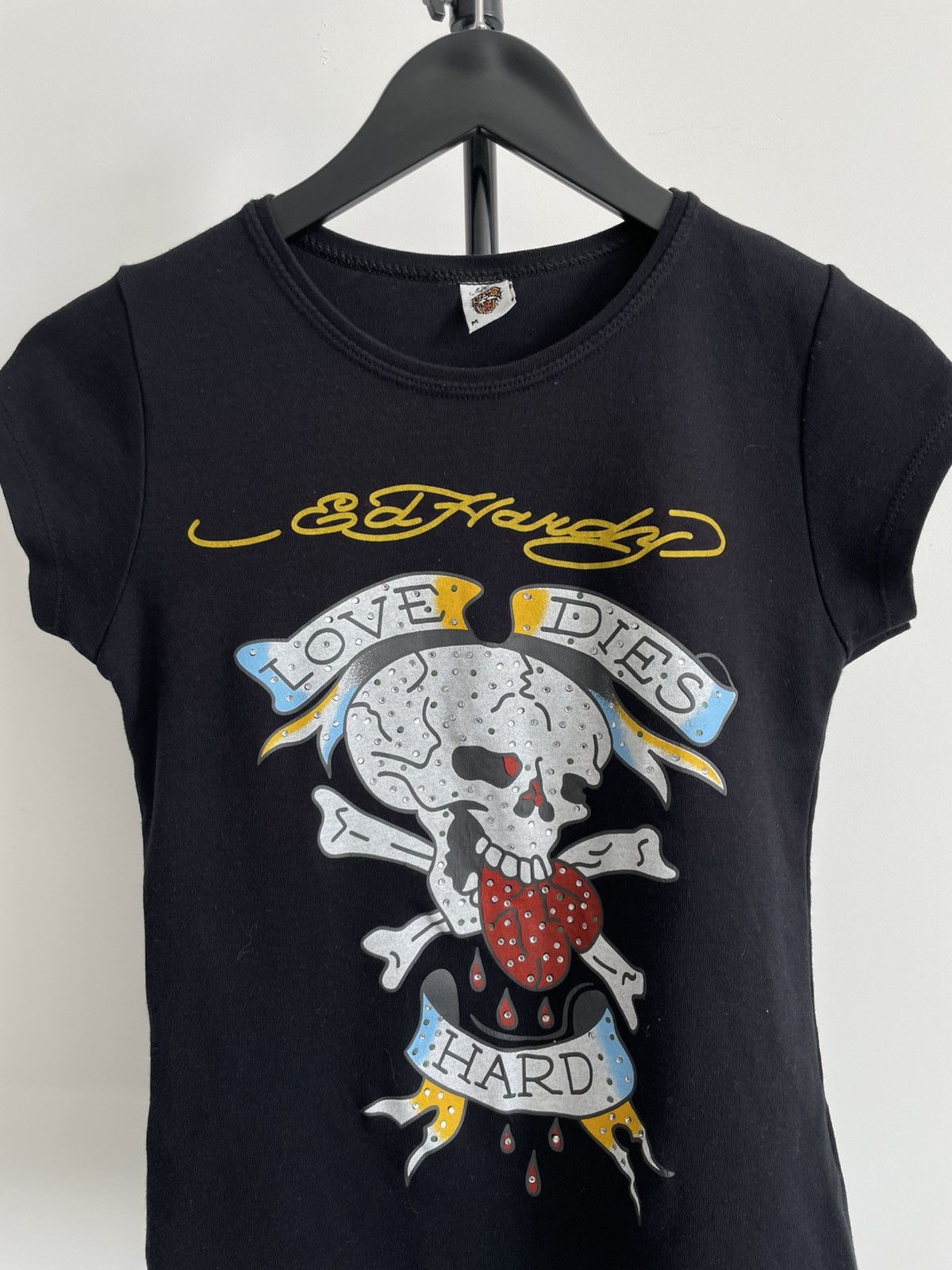 Ed Hardy Vintage Y2K Ed Hardy 00’s Skull Heart T-Shirt Japan RARE Size M / US 6-8 / IT 42-44 - 4 Thumbnail