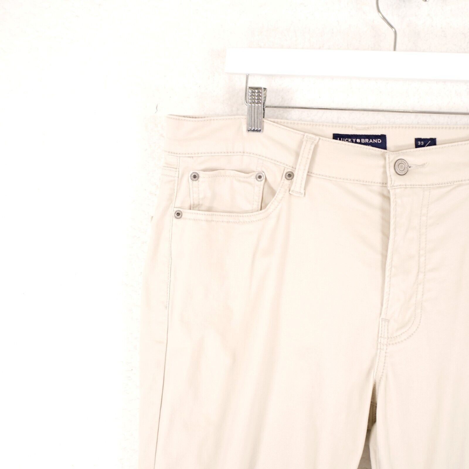 Lucky Brand Lucky Brand 363 Vintage Straight Lightweight Cream Jeans Mid Size US 34 / EU 50 - 2 Thumbnail