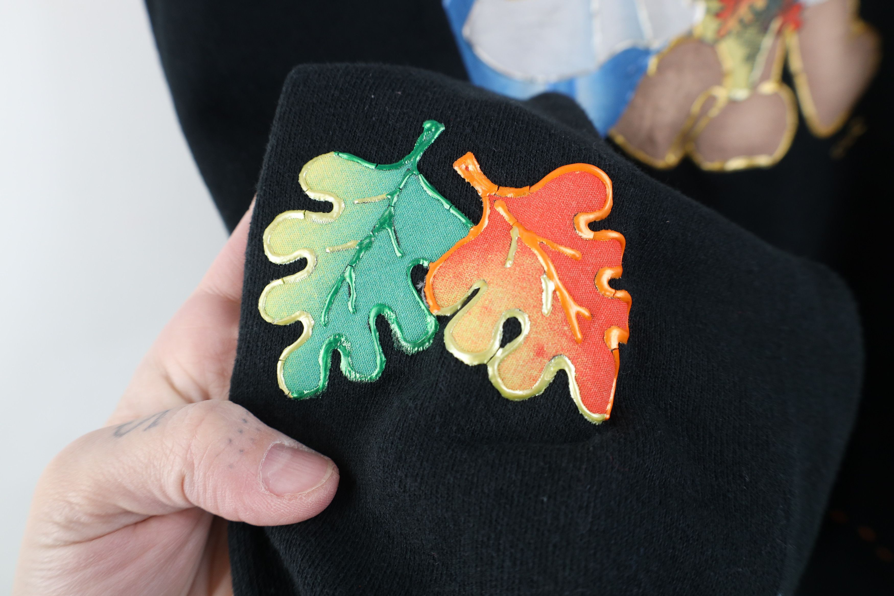 Vintage Vintage 90s Streetwear Paint Thanksgiving Bear Sweatshirt Size XL / US 12-14 / IT 48-50 - 6 Thumbnail