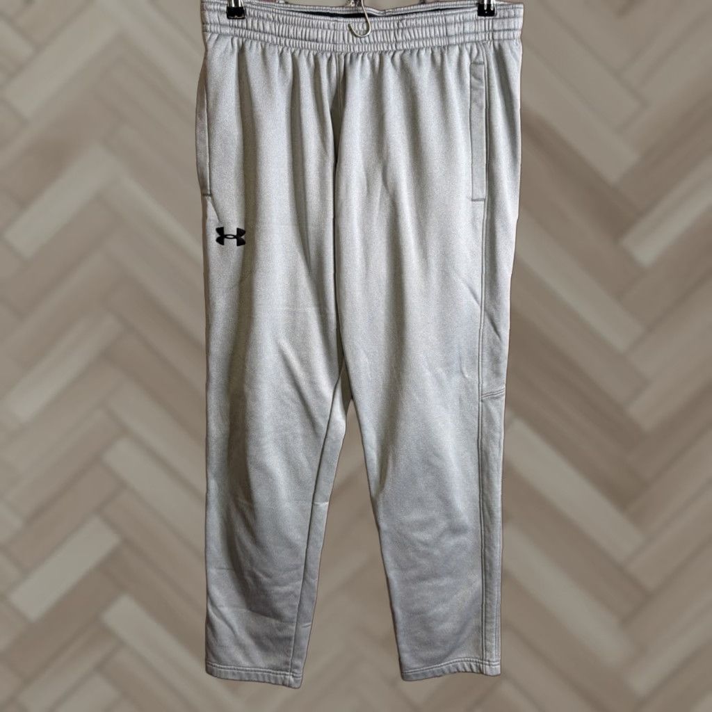 Under Armour Under Armour Sweatpants Mens M Gray Fleece Lined Drawstring ColdGear Loose Pant Sport Sports Size US 31 - 1 Thumbnail