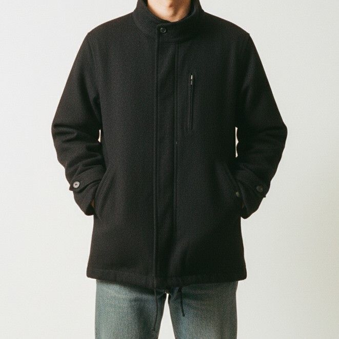 Beams Wool Fishtail Parka Jacket Mid Length Coat