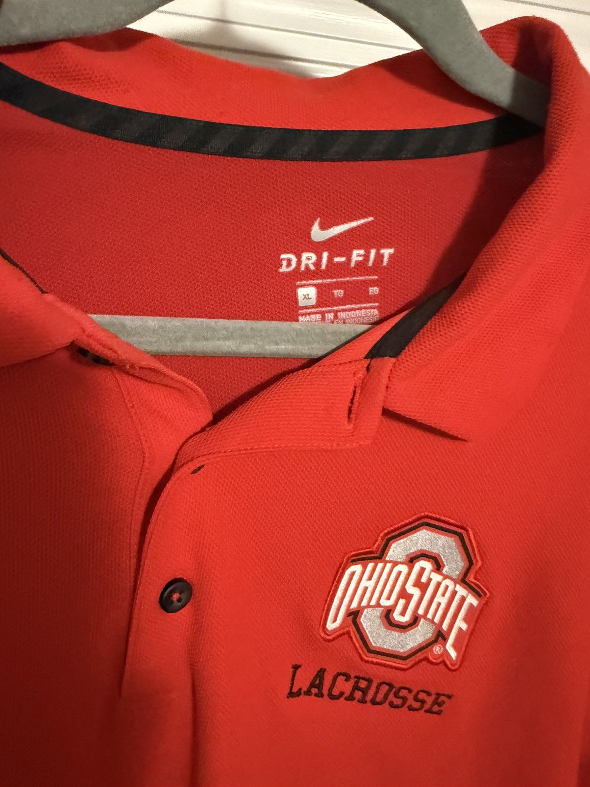 Nike Nike Ohio State Mens Lacrosse Polo Size US L / EU 52-54 / 3 - 4 Thumbnail