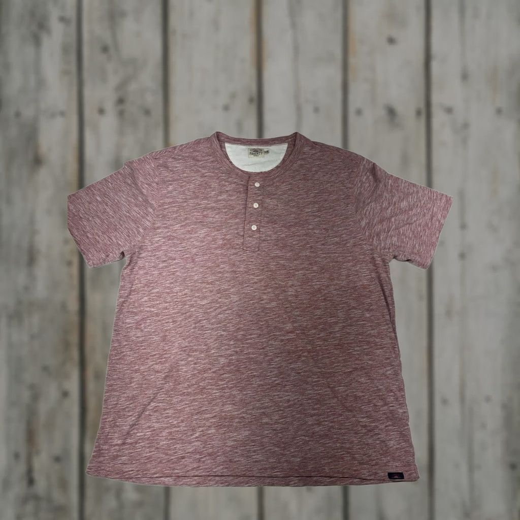 Faherty Faherty Henley Shirt Pink Heathered XL Men Short Sleeve Cotton Knit Button Modern Preppy Beach Outdoor College Summer Fall Spring Mens Size US XL / EU 56 / 4 - 1 Thumbnail