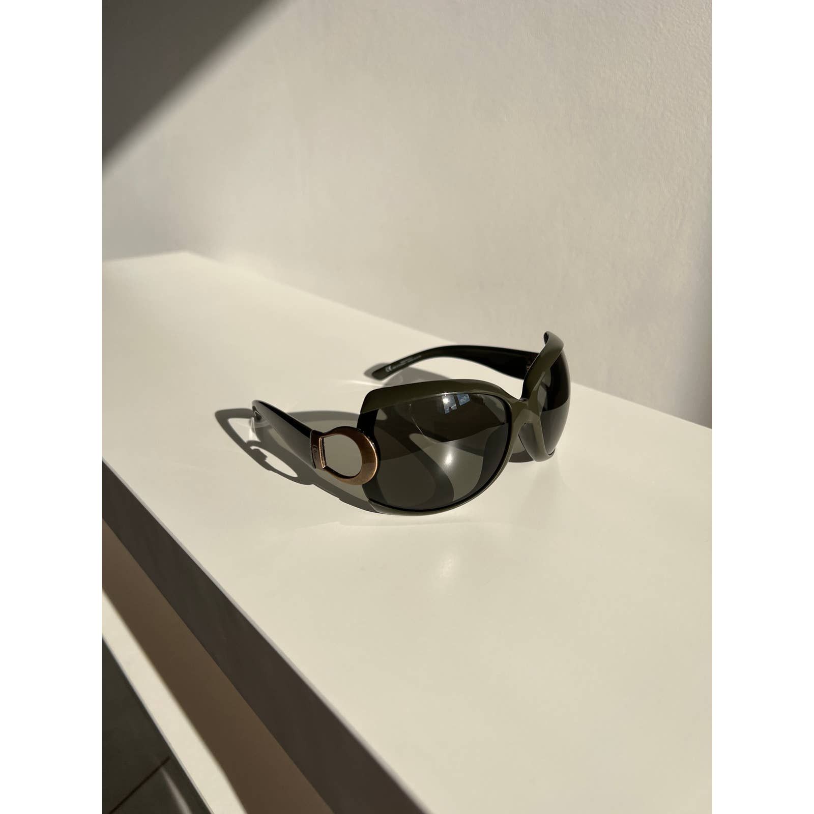 image of Christian Dior Stronger Logo Italy Olive Vintage Sunglasses, Women's