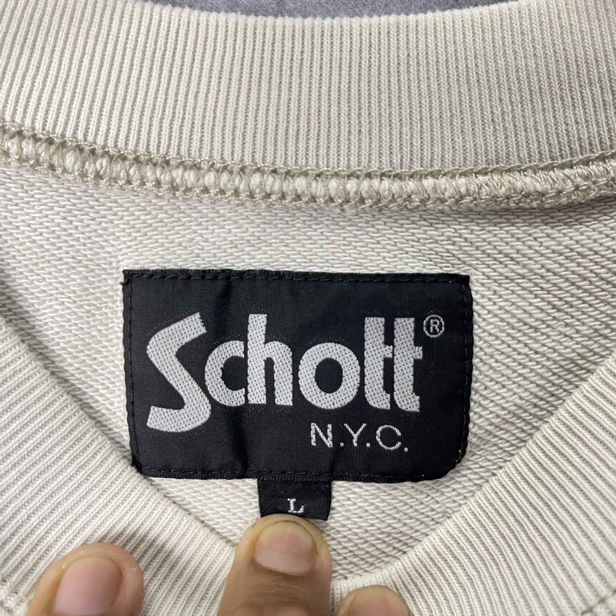 Schott Schott NYC Logo Crewneck Sweatshirt Size US L / EU 52-54 / 3 - 7 Thumbnail