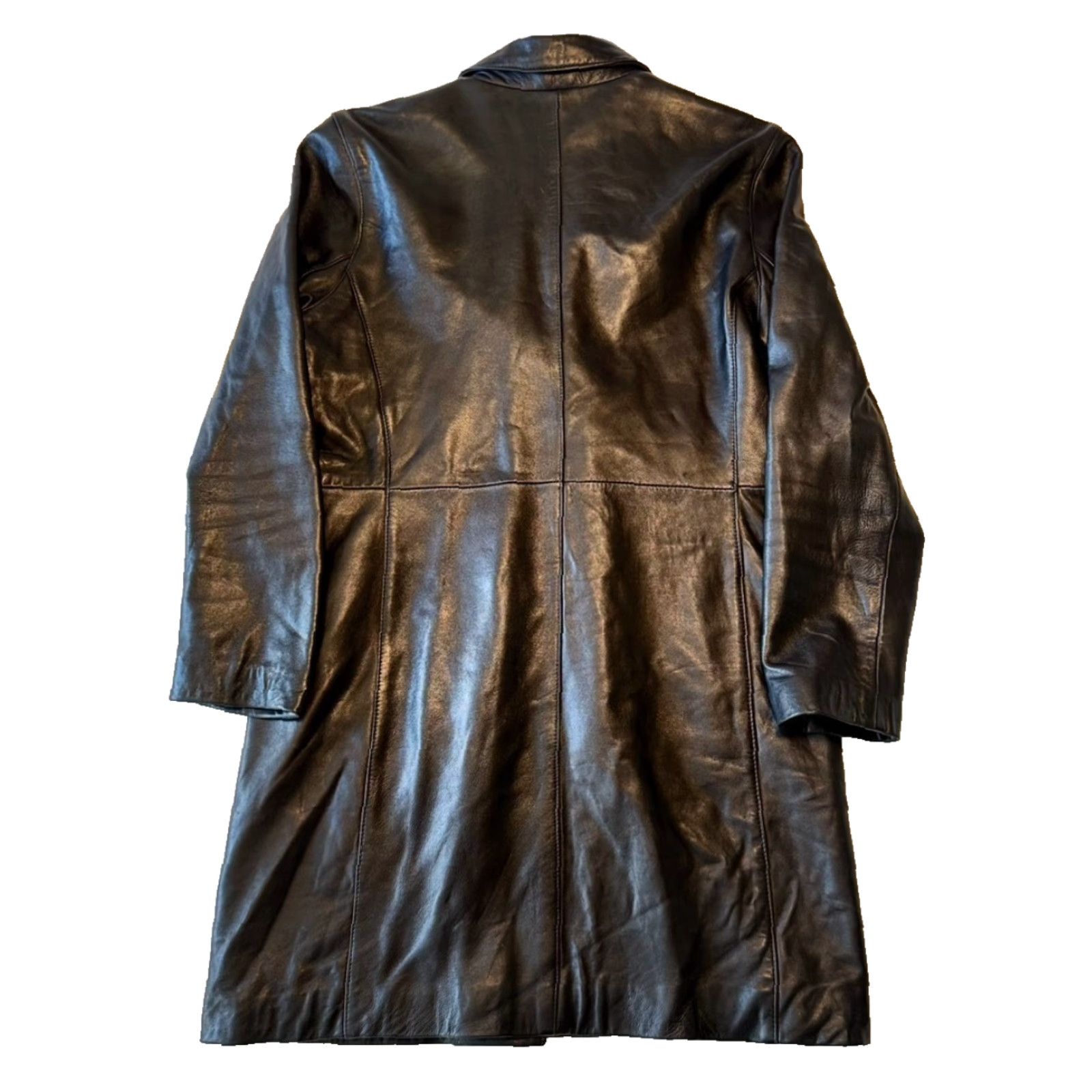 Vintage INC International Concepts Jacket Women Petite Medium Black Button Front Leather Size M / US 6-8 / IT 42-44 - 2 Thumbnail