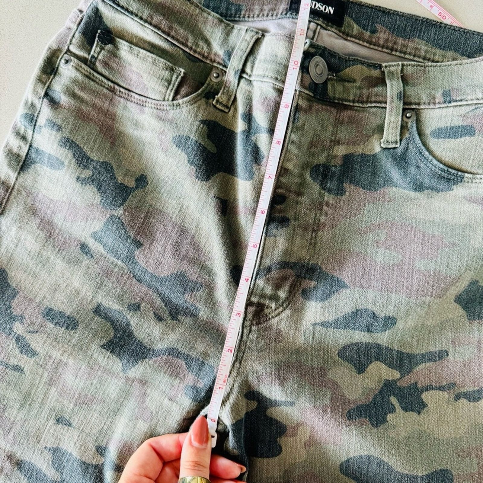 Hudson HUDSON Tan Olive Camo High Rise Super Skinny Leg Denim Jeans Size 28" / US 6 / IT 42 - 12 Thumbnail