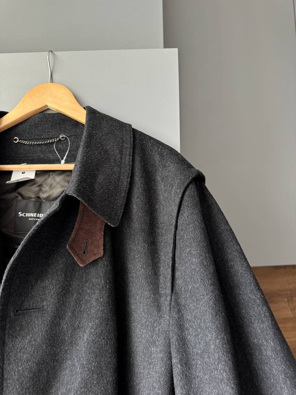 Schneiders Schneiders Salzburg Manufactum Black/Gray Wool Long Overcoat Size US L / EU 52-54 / 3 - 8 Thumbnail