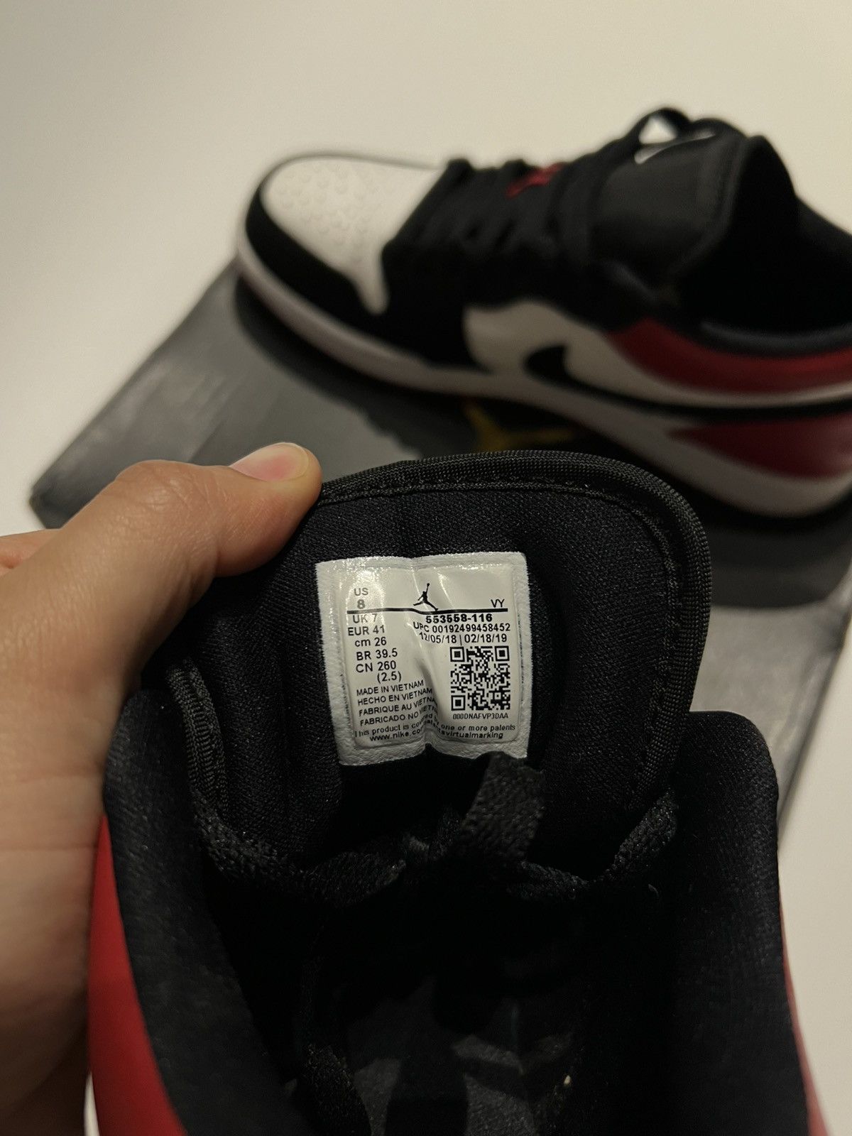 Nike Air Jordan 1 Low “Gym Red” Black Toe Low Sneakers Size US 8 / EU 41 - 12 Thumbnail