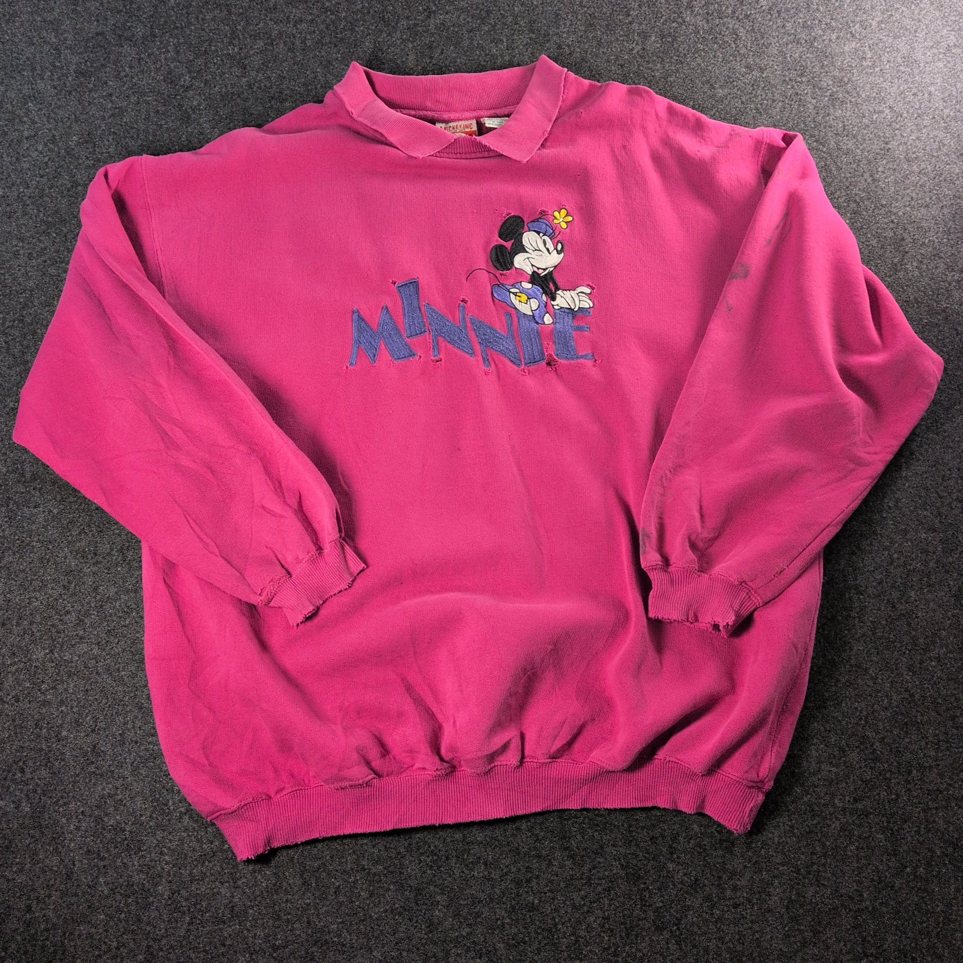 Mickey Inc 80s/90s Disney Minnie Mouse Sweatshirt Thrashed Mickey Inc Size US XL / EU 56 / 4 - 1 Thumbnail