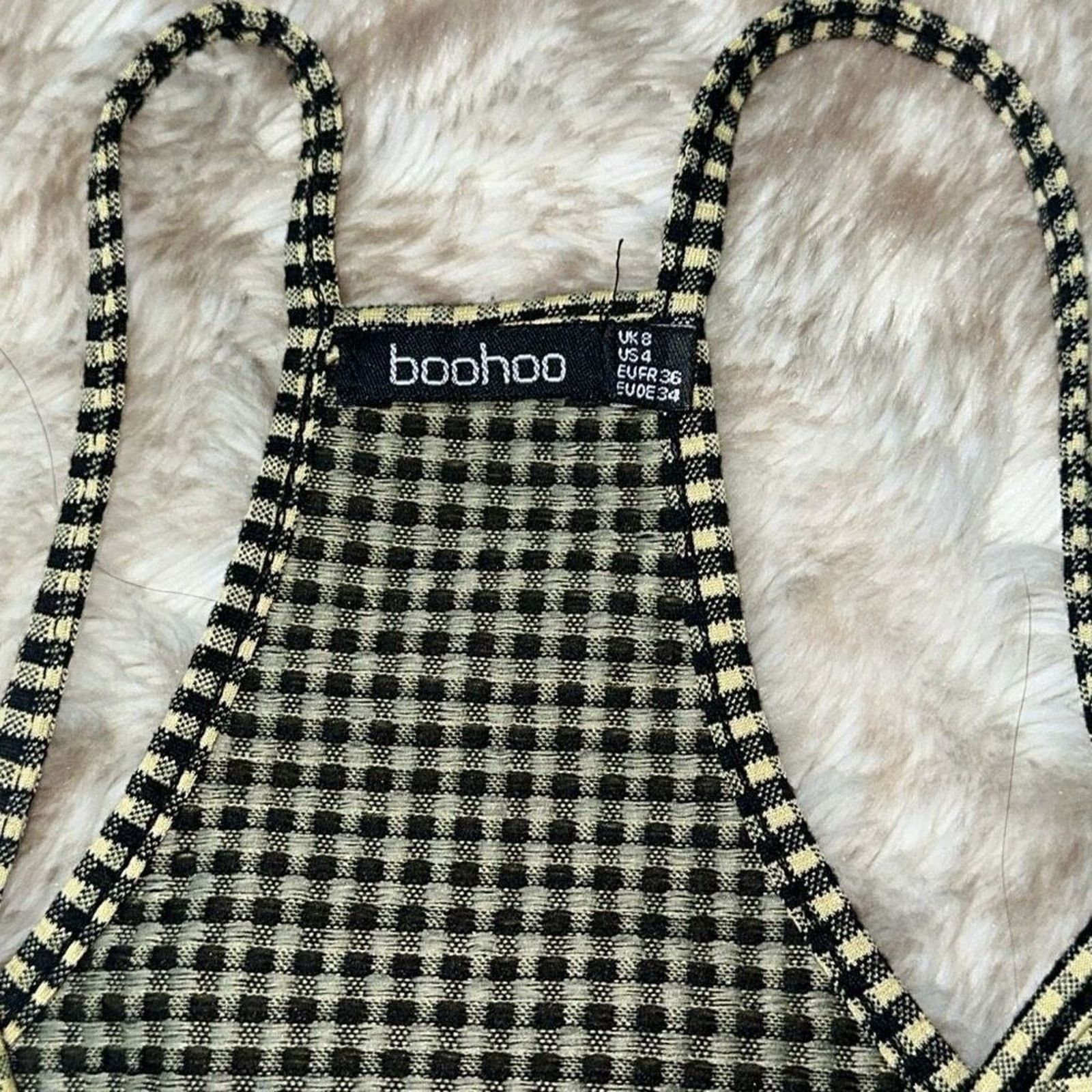 Boohoo Boohoo Black & Yellow Gingham Sleeveless Swing Dress | Sz 4 Size S / US 4 / IT 40 - 3 Thumbnail