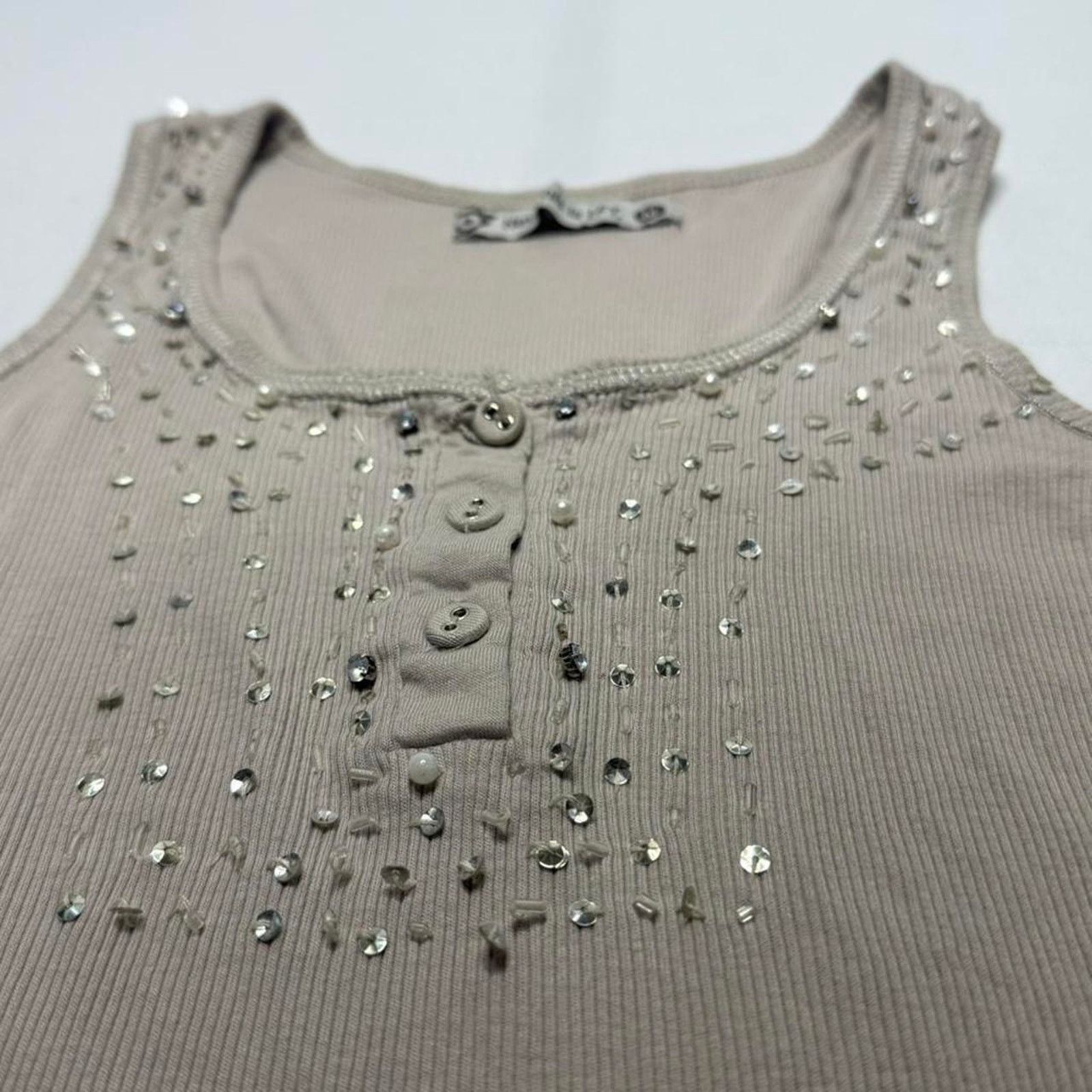 Other LFT Henley Sequin tank top Size M Cotton Fitted Full Length Size M / US 6-8 / IT 42-44 - 3 Thumbnail
