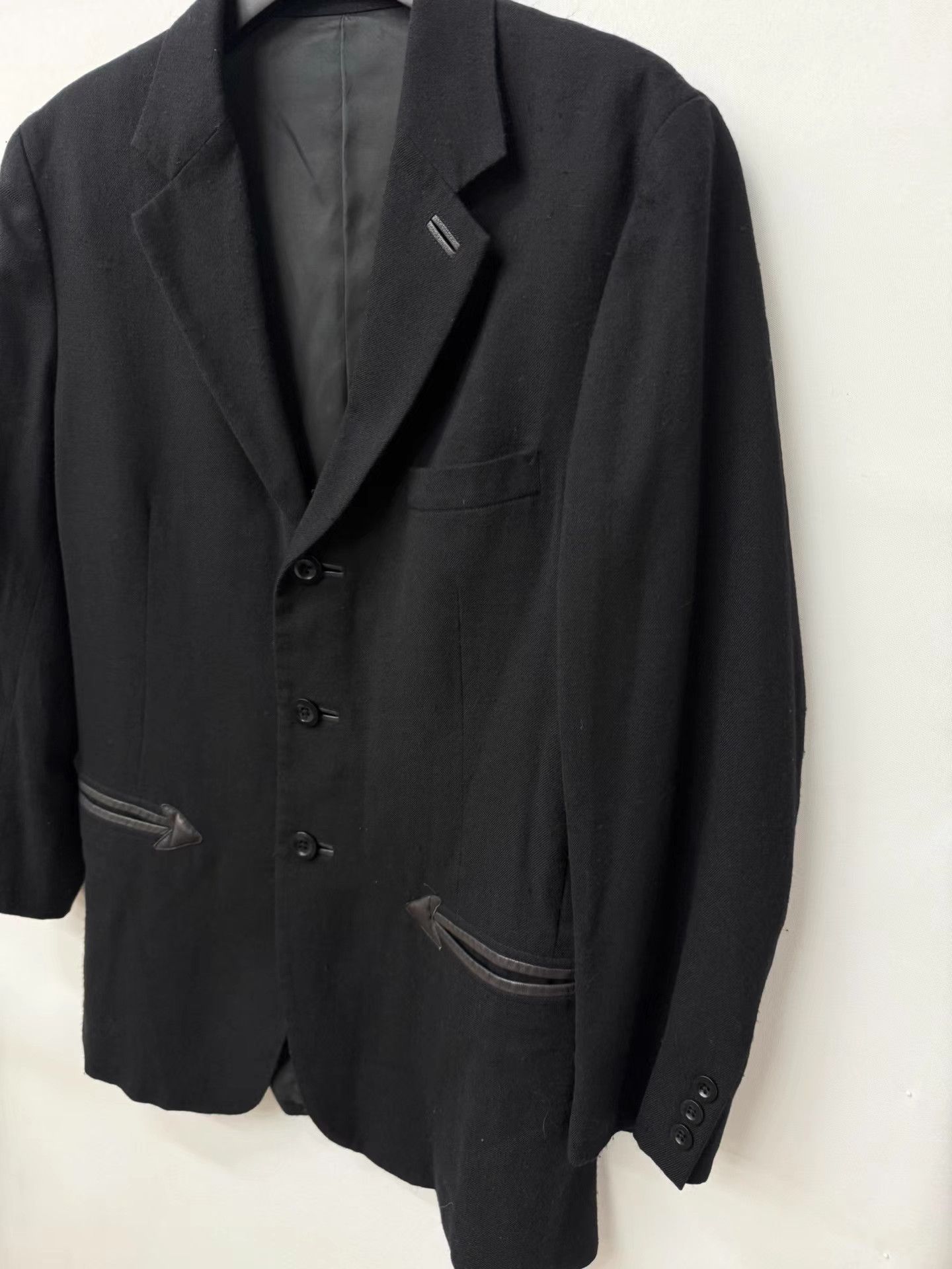 Yohji Yamamoto Yohji Yamamoto Y's for men Leather Paneled Wool Blazer K20 Size US L / EU 52-54 / 3 - 2 Thumbnail