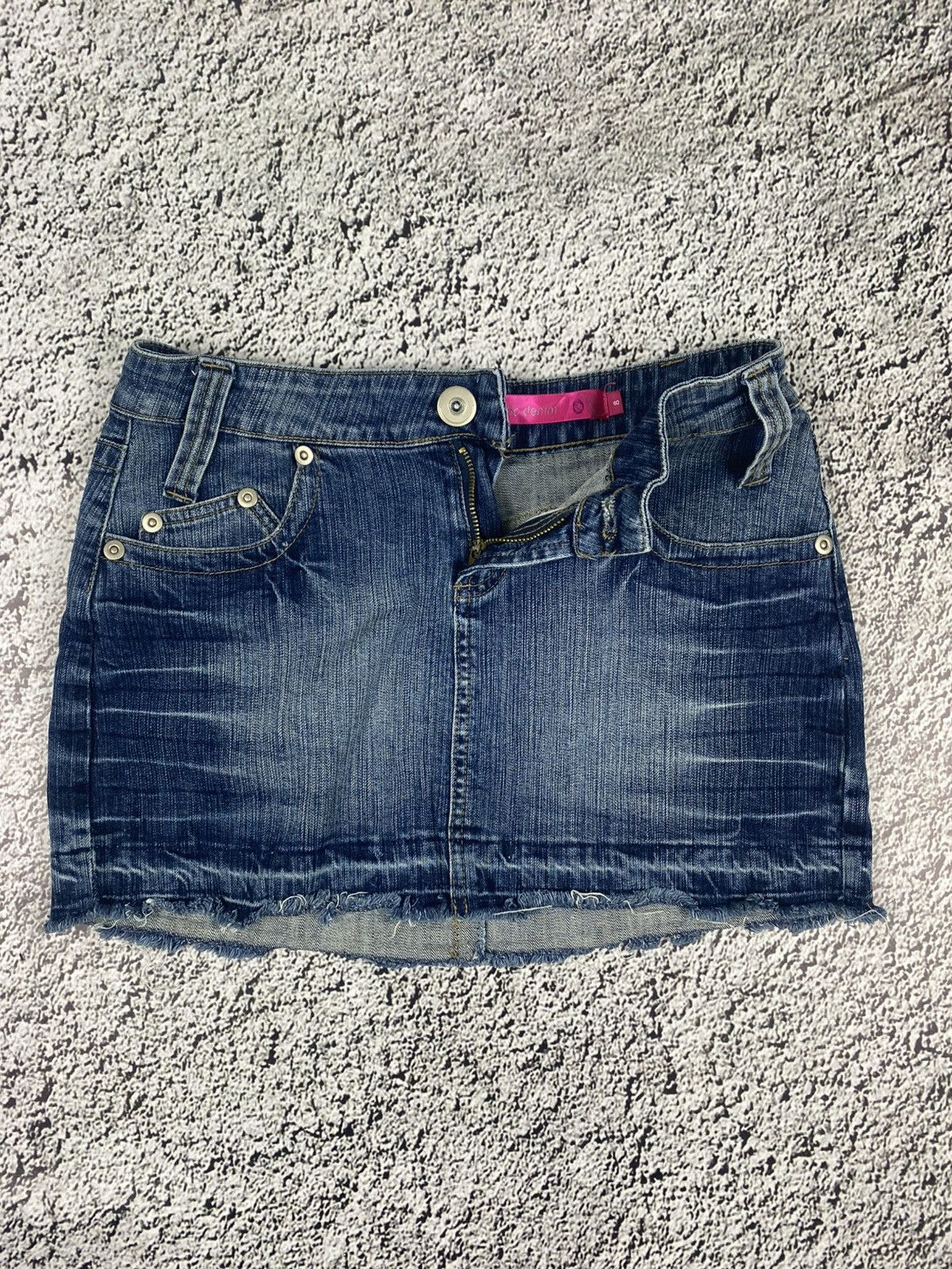 Vintage Vintage Y2K faded denim mini skirt 00s juicy style 38 Size 30" / US 8 / IT 44 - 2 Thumbnail