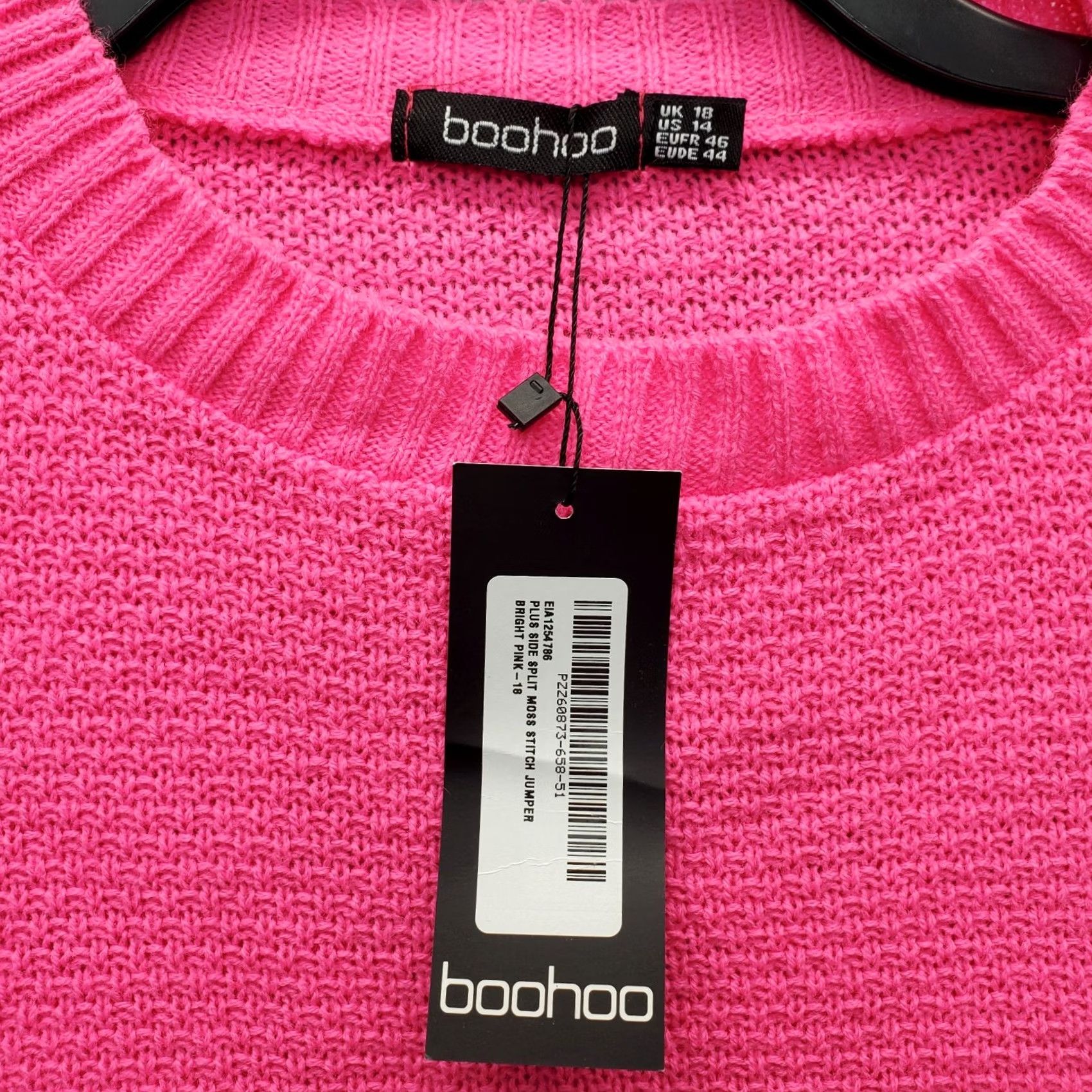 Boohoo Boohoo Pink Tunic Sweater Womens 14 Long Sleeve Pullover Moss Stitch Crew Neck Knit Casual Capris? Size XL / US 12-14 / IT 48-50 - 5 Thumbnail