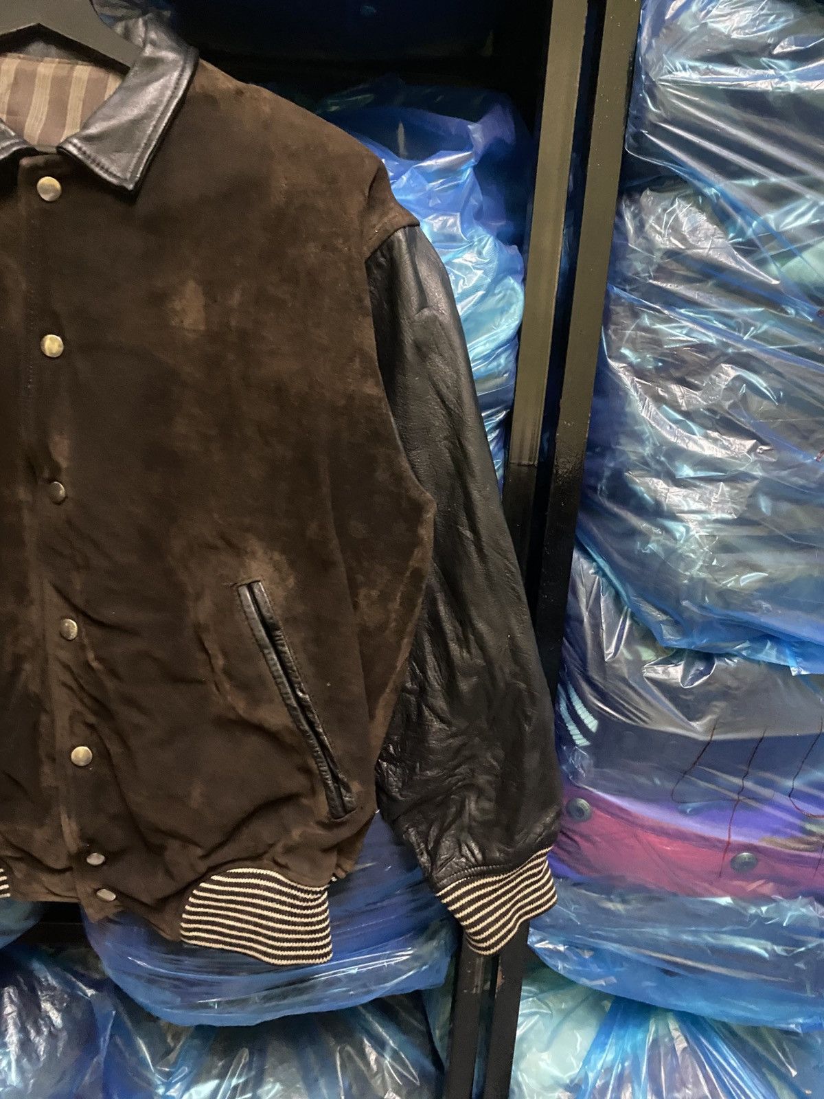 Japanese Brand Vintage SAB STREET Brown Suede Leather Varsity Jacket Snap Size US L / EU 52-54 / 3 - 5 Thumbnail