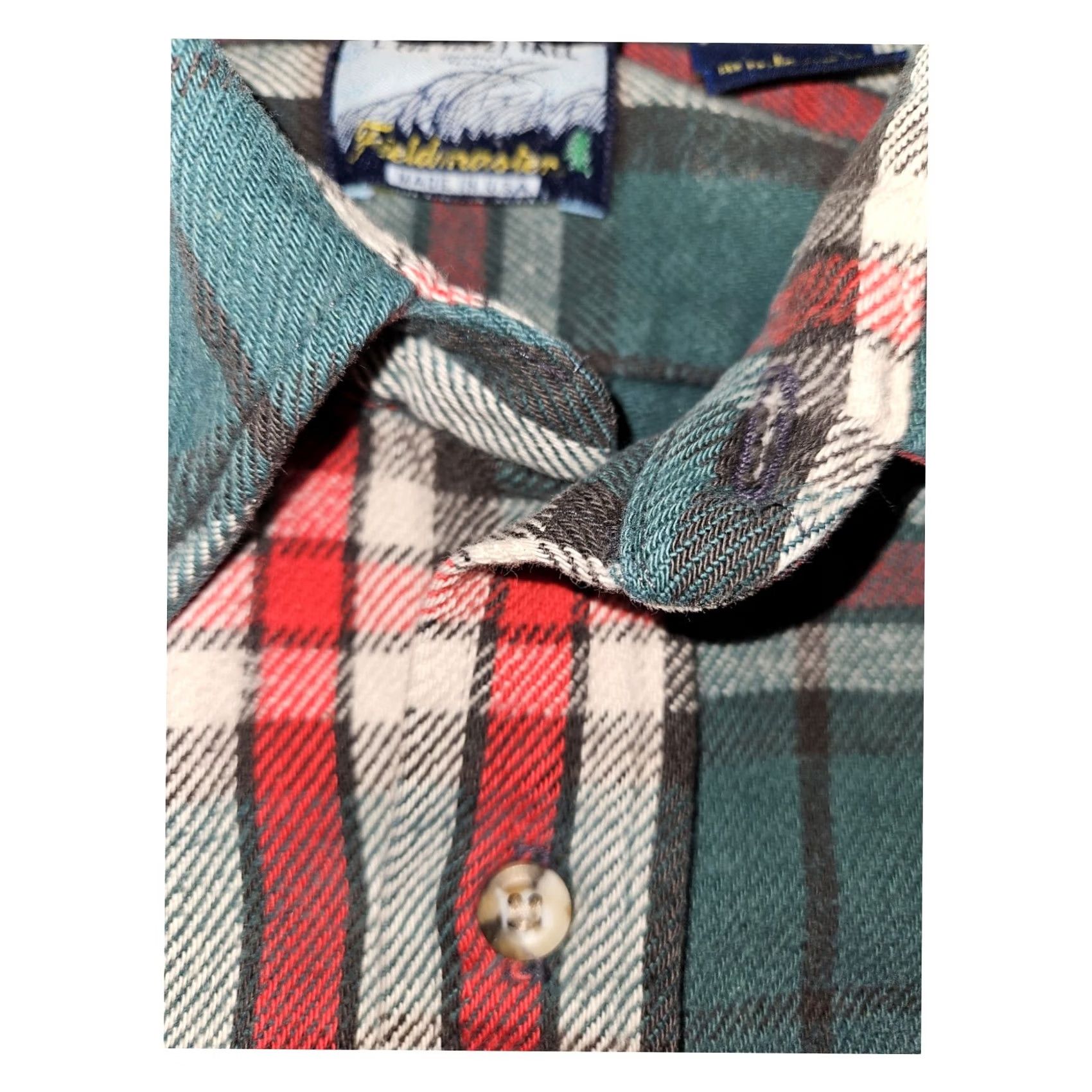Vintage VINTAGE Fieldmaster Flannel Button Long Sleeve LT Men's Green Plaid 90s Outdoors Shirt Size US L / EU 52-54 / 3 - 7 Thumbnail