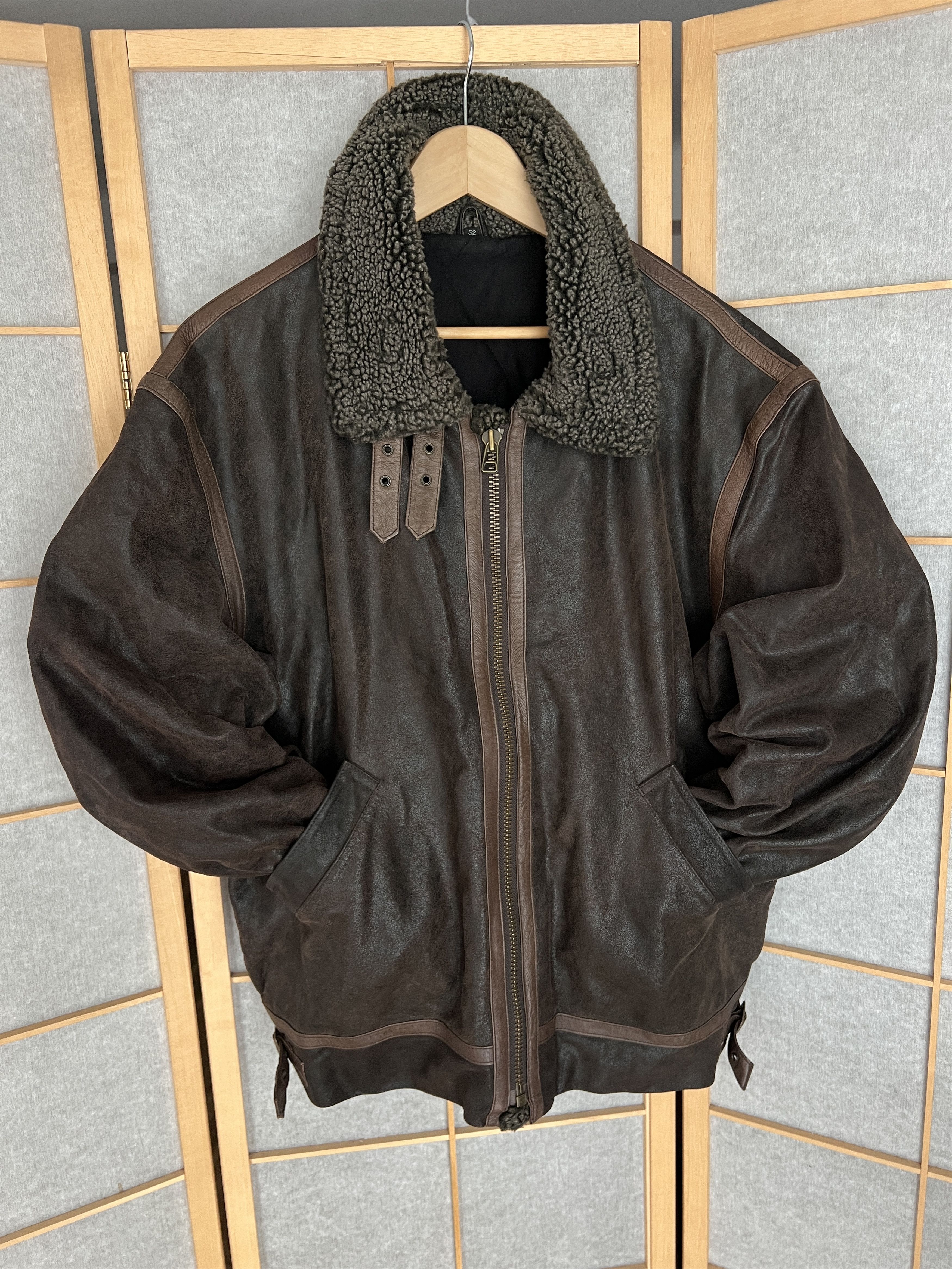 Genuine Leather 14th Addiction Yohji Yamamoto style leather aviator jacket Size US XL / EU 56 / 4 - 7 Thumbnail