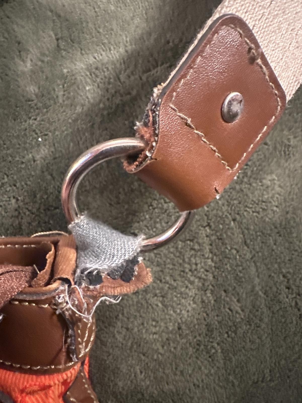 Chaps CHAPS Orange Purse w/ Leather and Tan Details Size ONE SIZE - 5 Thumbnail
