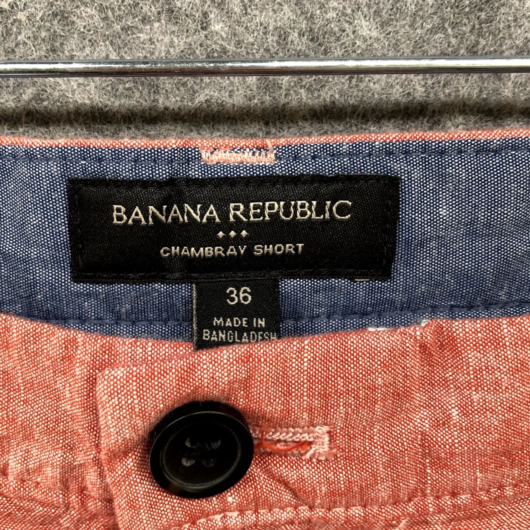 Banana Republic Banana Republic Chambray Shorts Mens 36 Peach Coral Flat Front 8'' Inseam Size US 36 / EU 52 - 4 Thumbnail