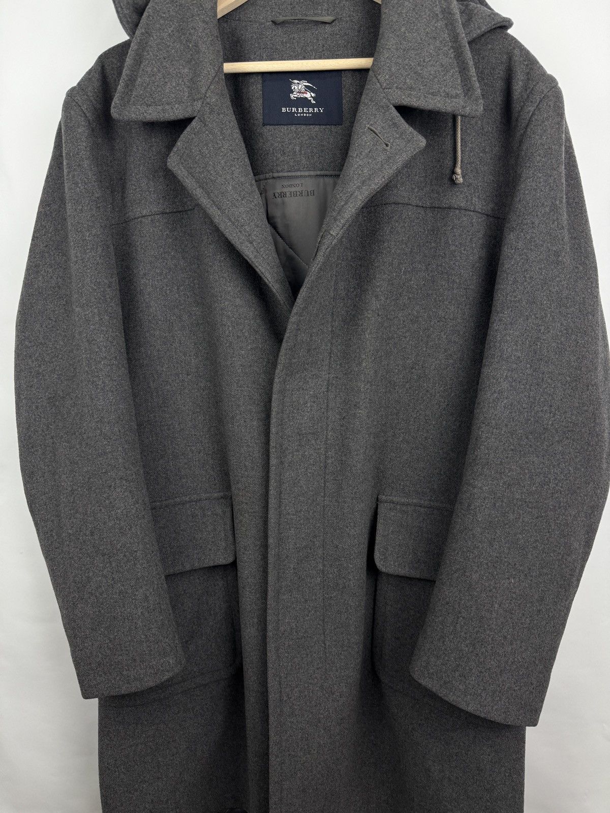 Burberry 🇬🇧 Vintage 90s Burberry London Wool Hooded Coat Retro Rare Size US M / EU 48-50 / 2 - 4 Thumbnail