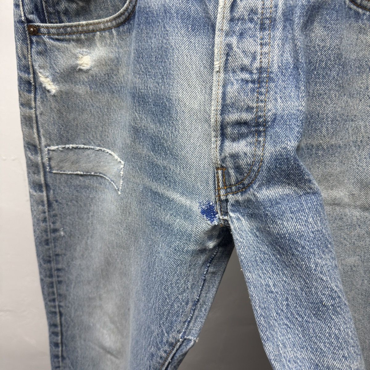 Levi's 80s Levi's 501 Thrashed Distressed Jeans ERD Grunge Chrome Size US 31 - 5 Thumbnail