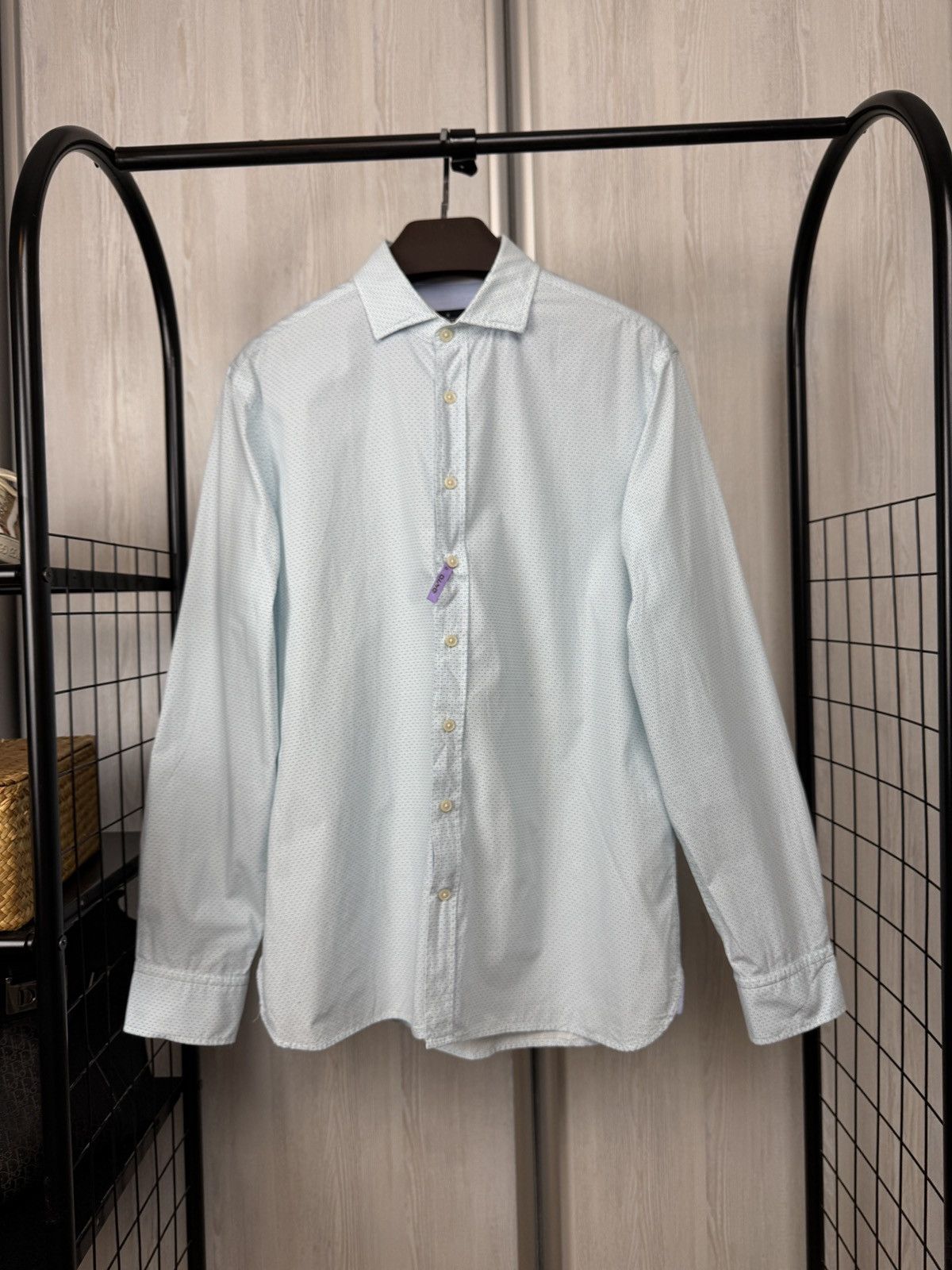 Hackett Hackett London monogram blue slim fit long sleeve shirt Size US L / EU 52-54 / 3 - 1 Thumbnail
