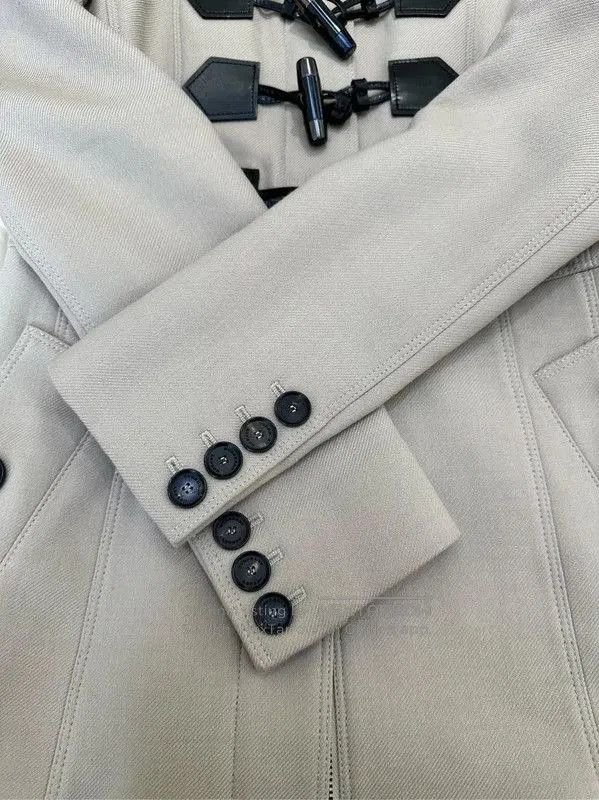 Burberry Burberry Khaki Wool Double-Breasted Long Coat. Size S / US 4 / IT 40 - 6 Thumbnail