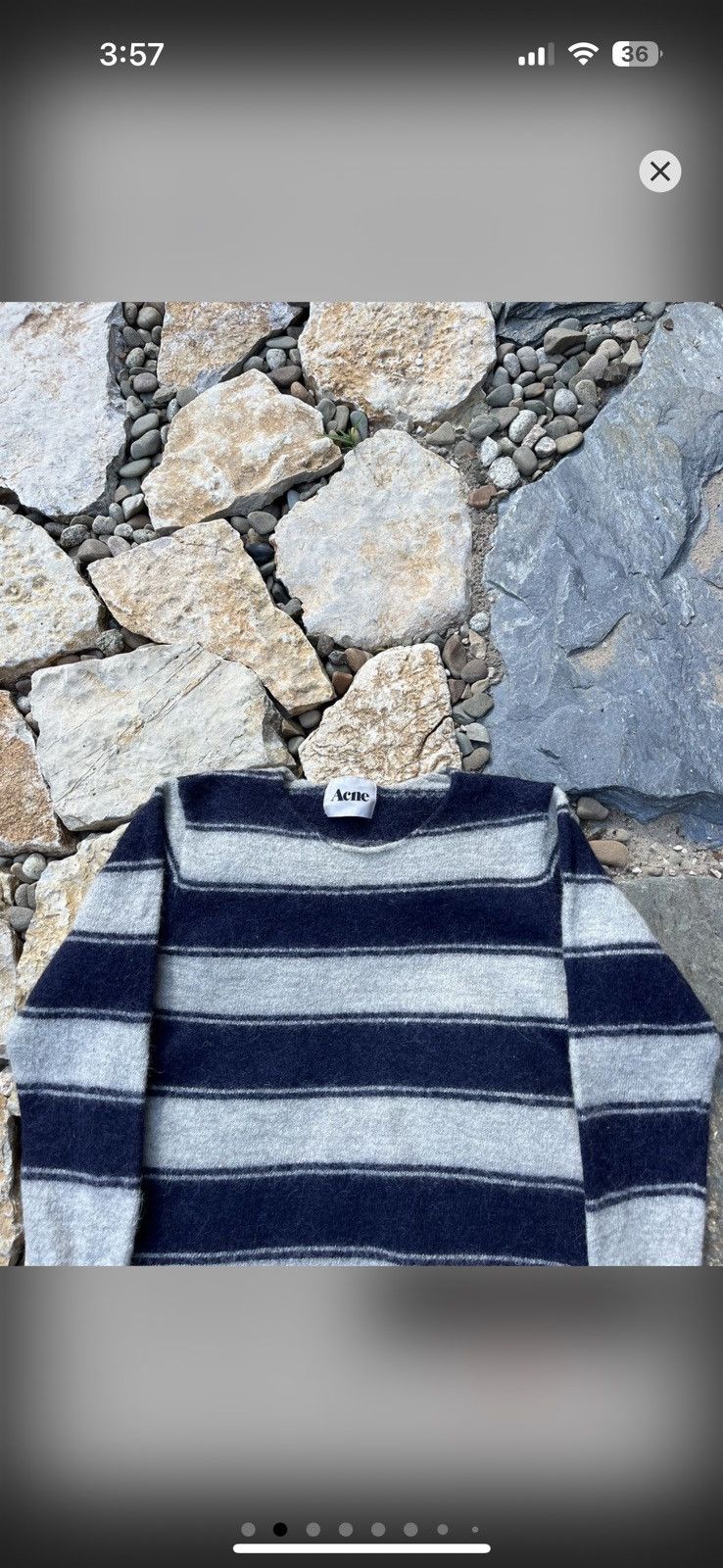 Acne Studios Acne Studios Lima AW11 alpaca wool striped sweater navy y2k Size S / US 4 / IT 40 - 2 Thumbnail