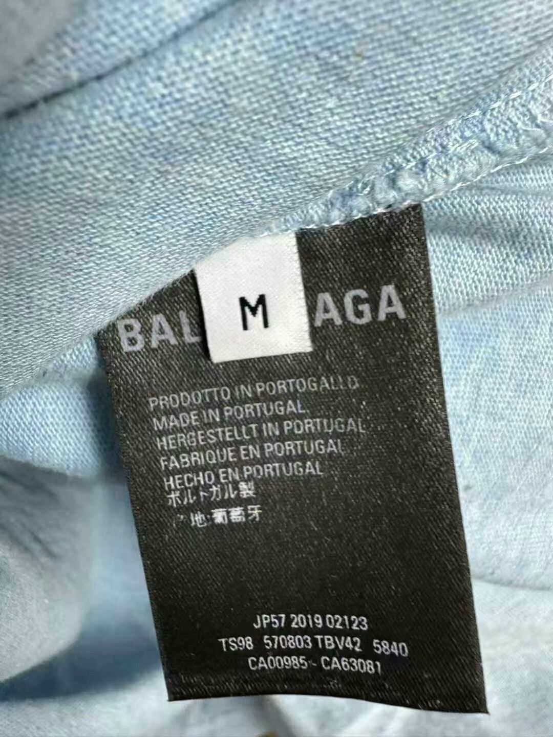 Balenciaga balenciaga blue t-shirt with logo print Size US M / EU 48-50 / 2 - 4 Thumbnail