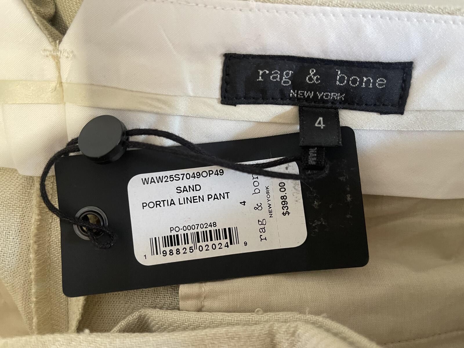 Rag & Bone rag & bone Beige Wide-Leg Linen Blend Pants Size 27" / US 4 / IT 40 - 5 Thumbnail