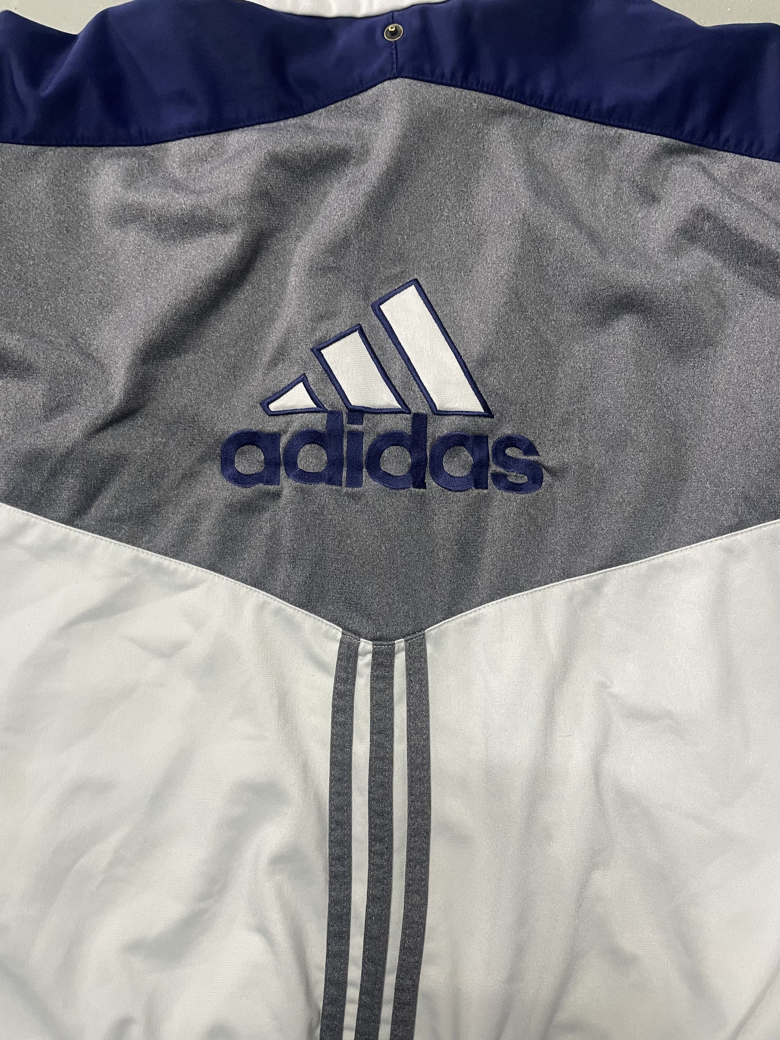 Adidas Vintage Adidas Track Jacket White Blue Grey Size US M / EU 48-50 / 2 - 5 Thumbnail