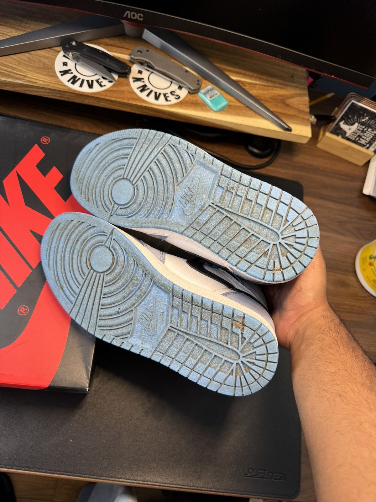 Jordan Brand × Nike Jordan 1 High - University Blue - 8.5 — Good Condition Size US 8.5 / EU 41-42 - 11 Thumbnail