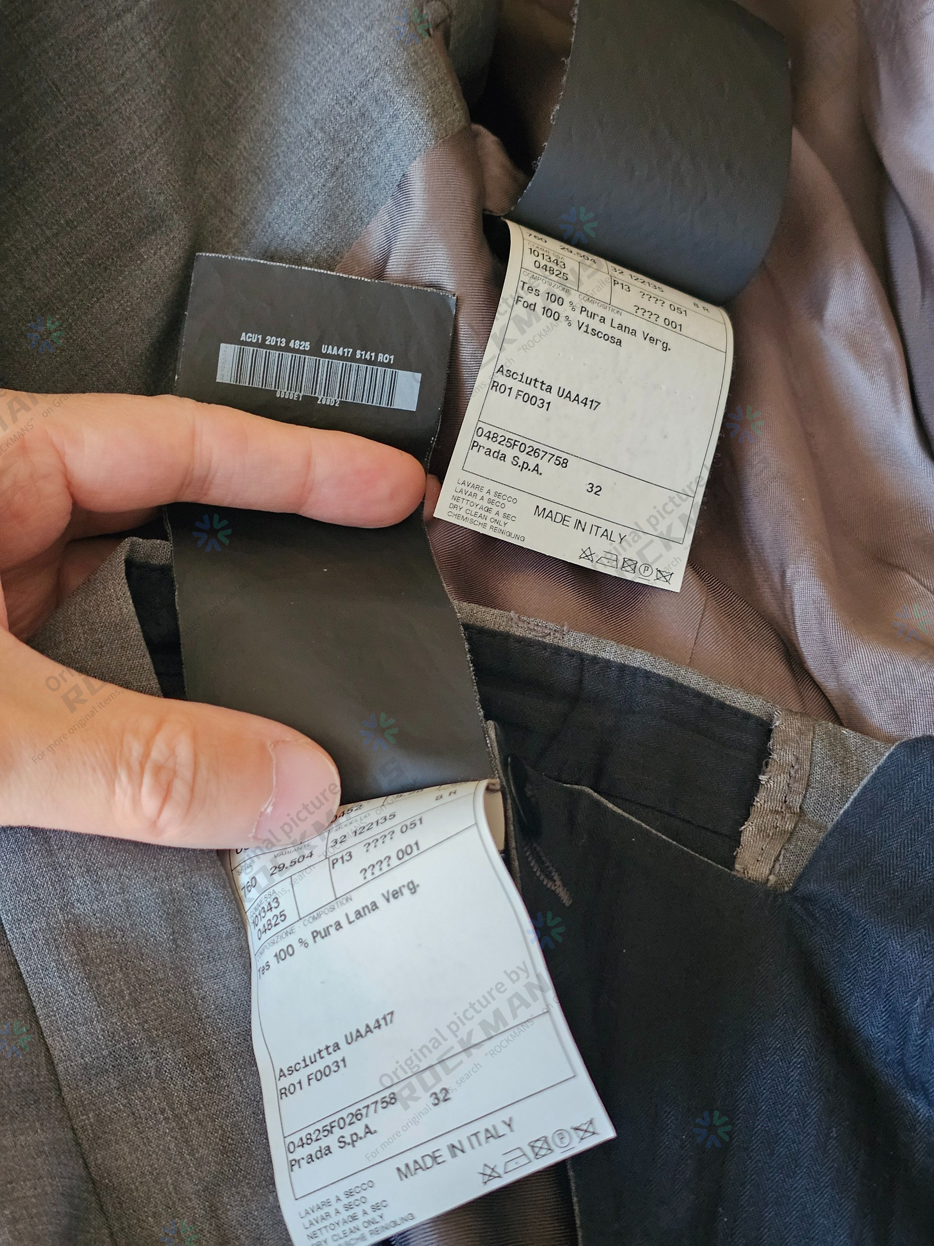 Prada Prada Mens Suit Gray Wool Jacket+Pant Size 50 like 48 Size 50R - 9 Thumbnail