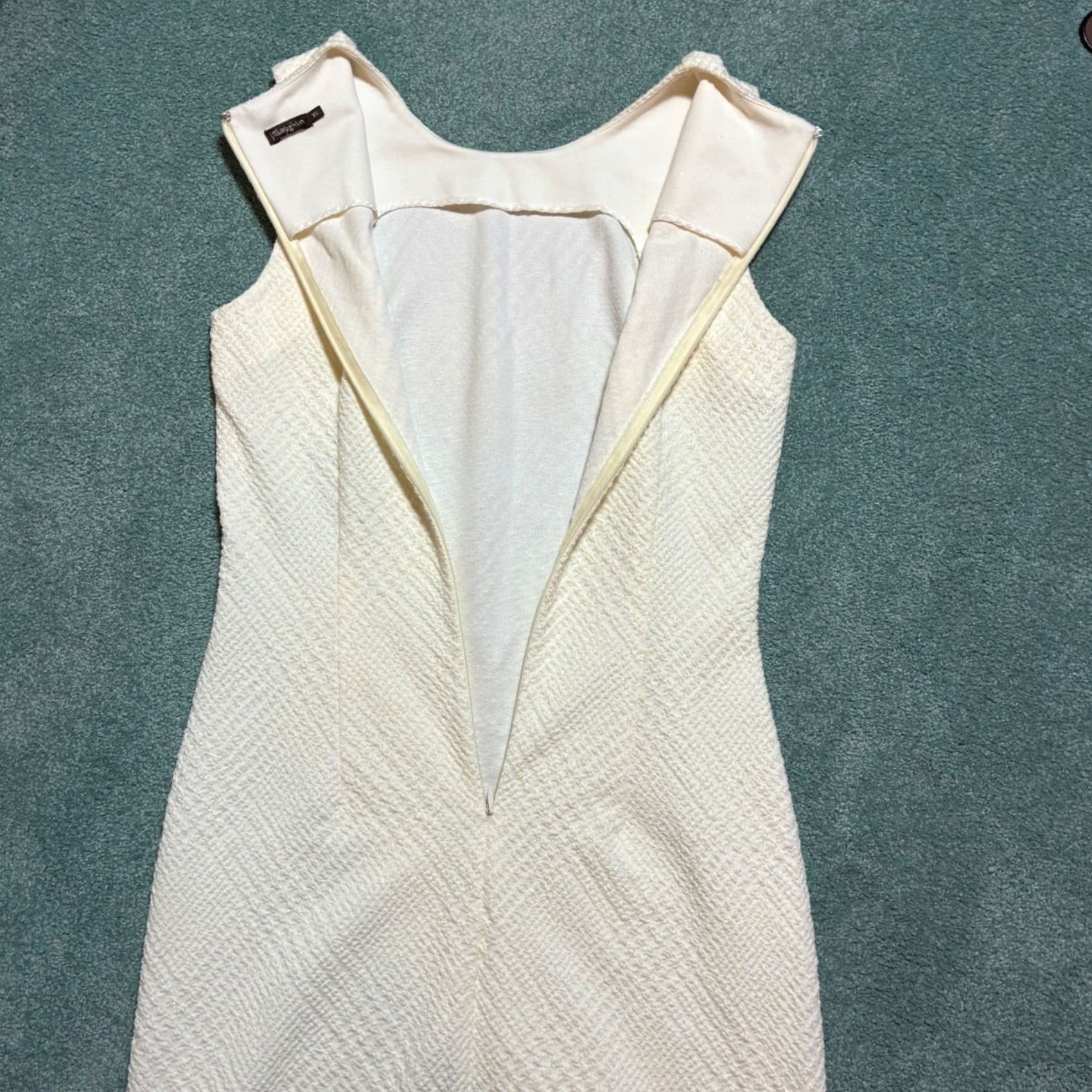 J.McLaughlin VINTAGE J.McLaughlin Geometric Sleeveless Shift Dress Womens XS Cream Size XS / US 0-2 / IT 36-38 - 4 Thumbnail