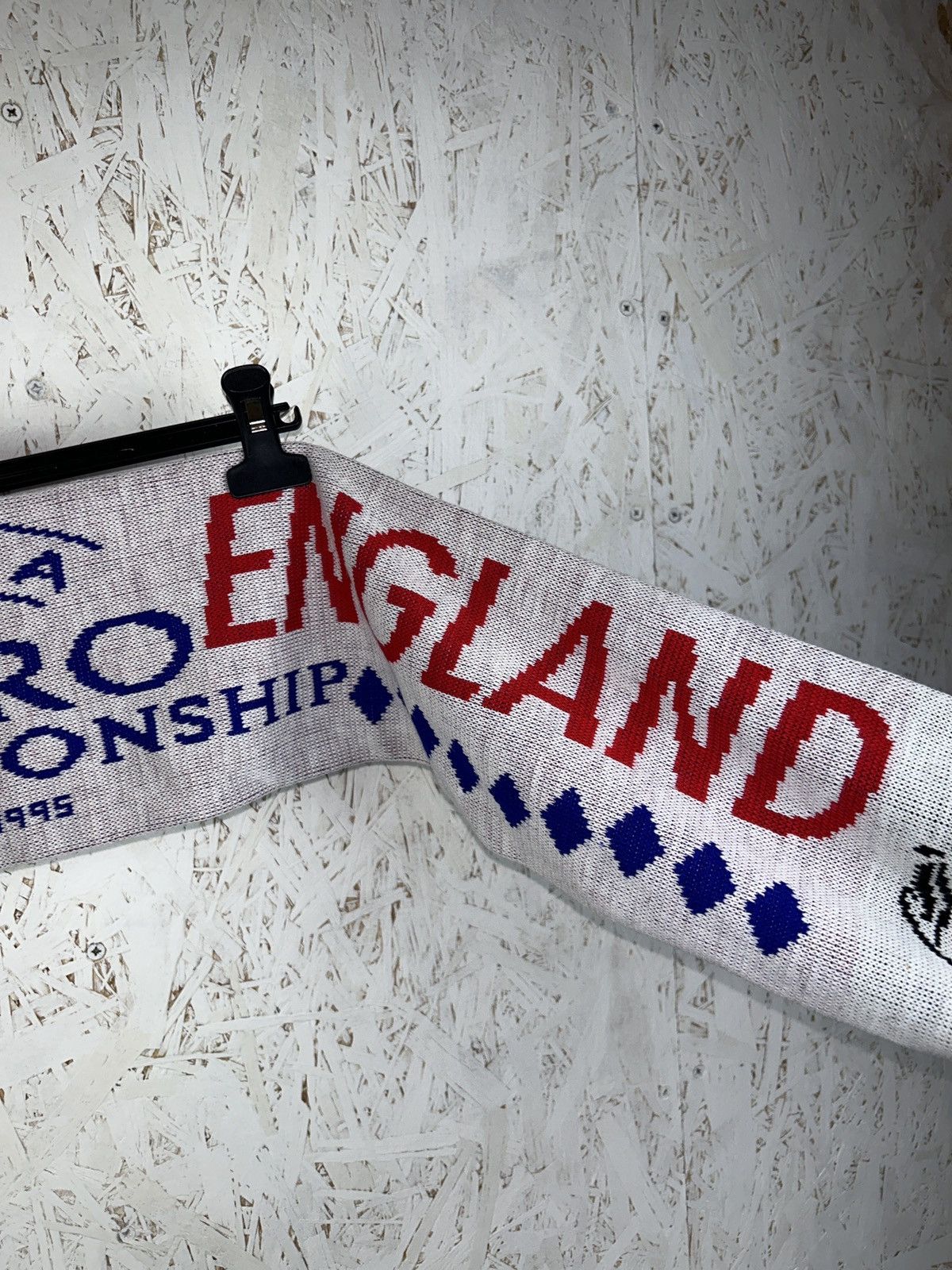 UEFA 90s Vintage UEFA 96 Euro 1996 England Fanwear Soccer Scarf Size ONE SIZE - 6 Thumbnail
