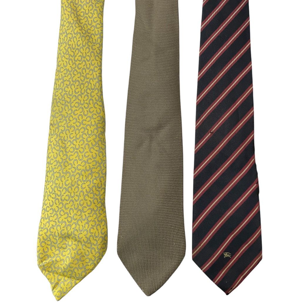 Burberry × Hermes Combo 3pc Hermes & Burberry Vintage Men’s Tie Size ONE SIZE - 1 Thumbnail