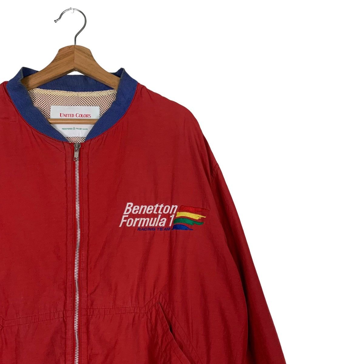 United Colors Of Benetton BENETTON FORMULA 1 Racing Team Big Logo Red Jacket #0123-C7 Size US L / EU 52-54 / 3 - 6 Thumbnail